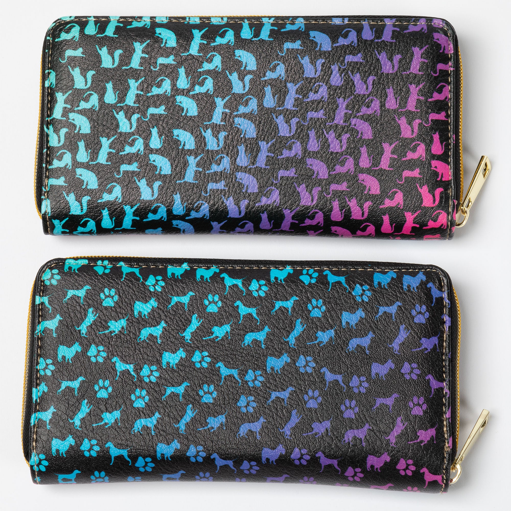 Rainbow Pets Zip Around Wallet - Gradient Cats