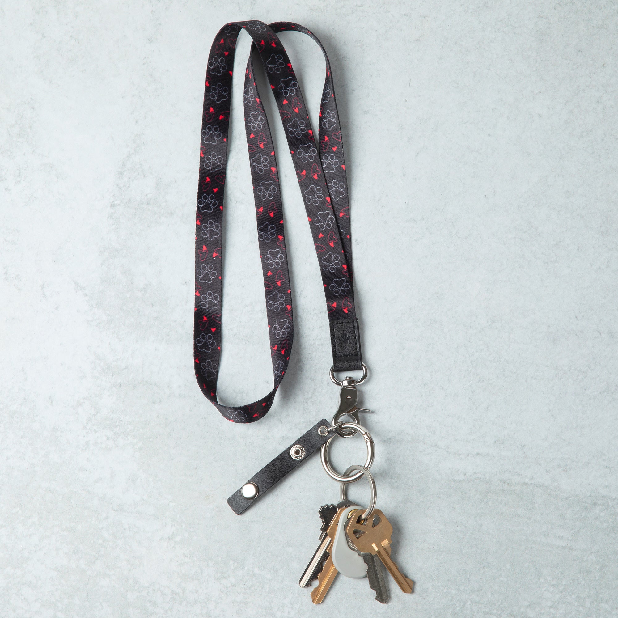 Love Of Paws Multi Use Lanyard - Outlined Paws & Hearts