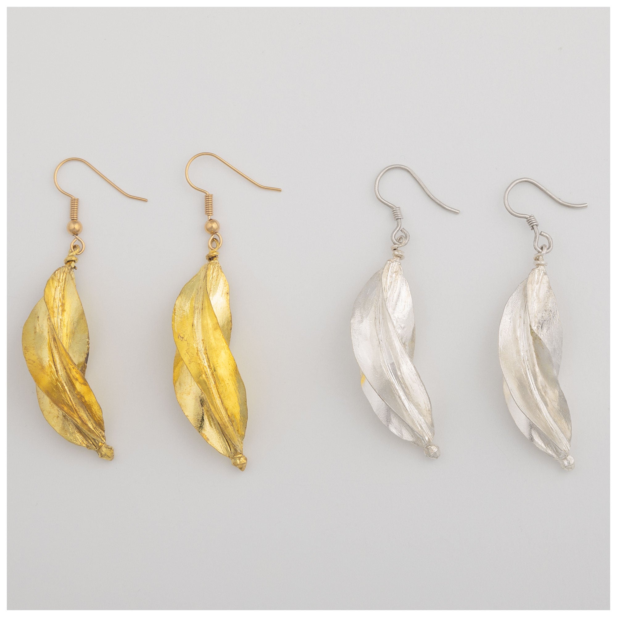 Fulani Banana Drop Earrings - Silver Plated