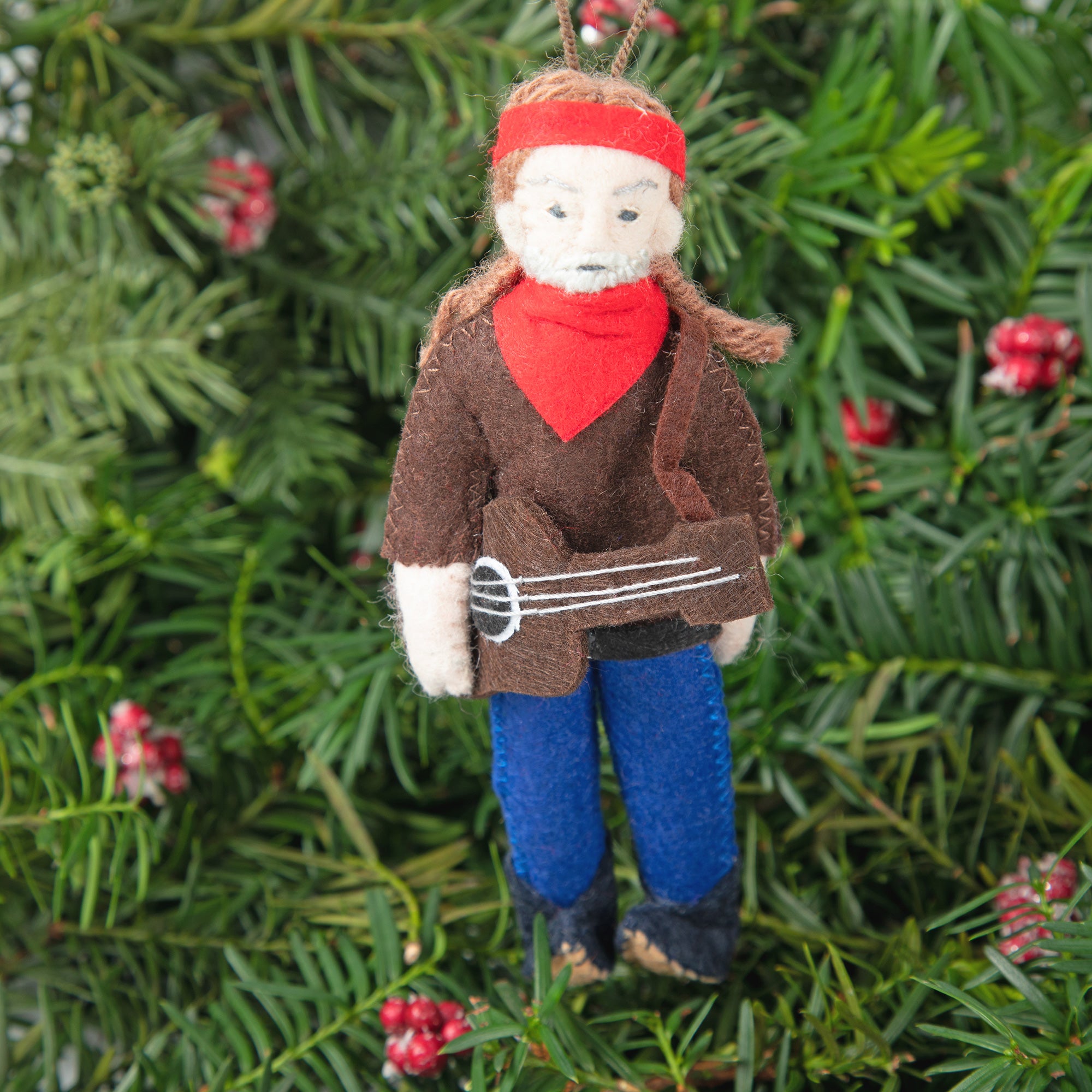 Handmade Musician Ornament - Willie Nelson