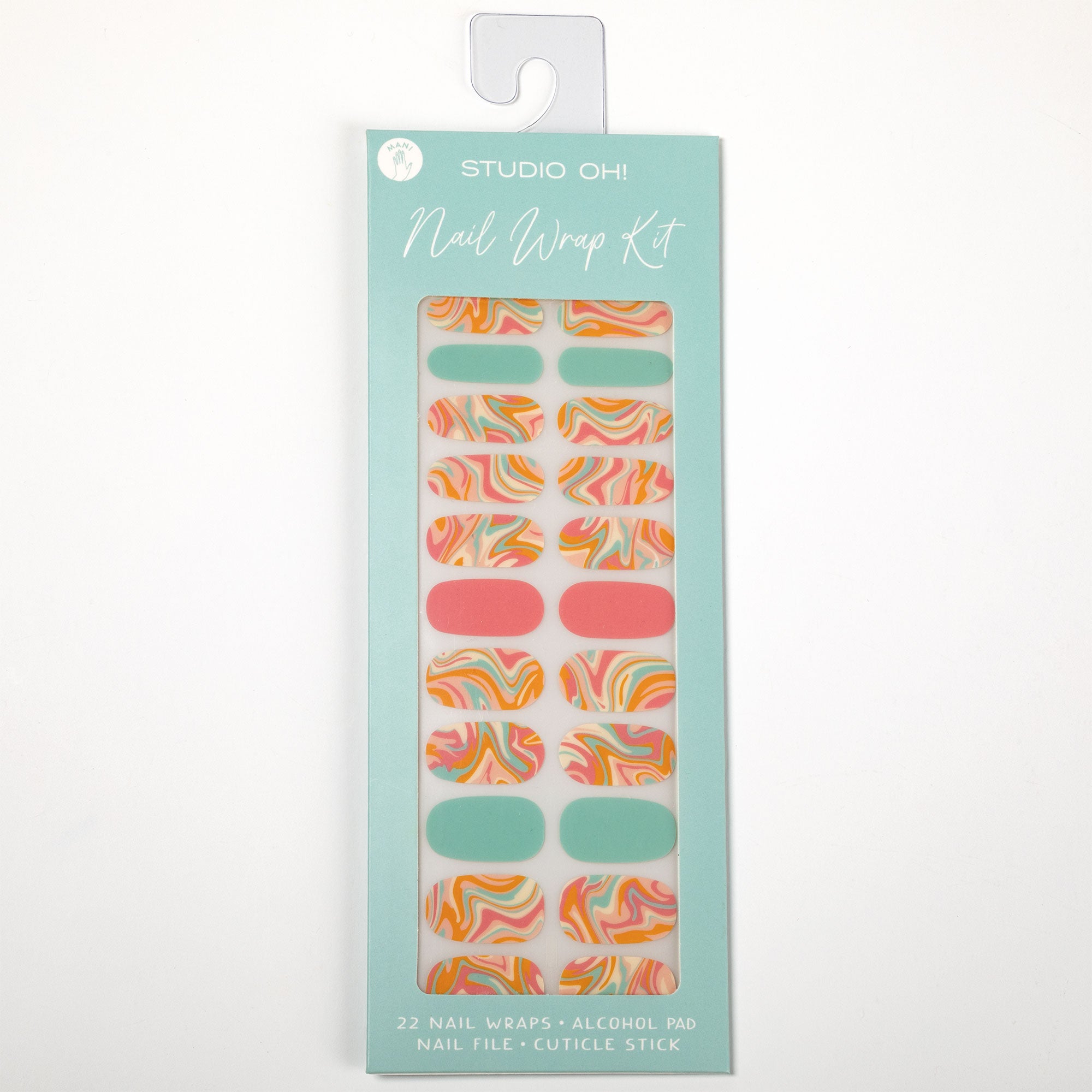 Patterned Manicure Nail Wrap Kit - Retro Swirl