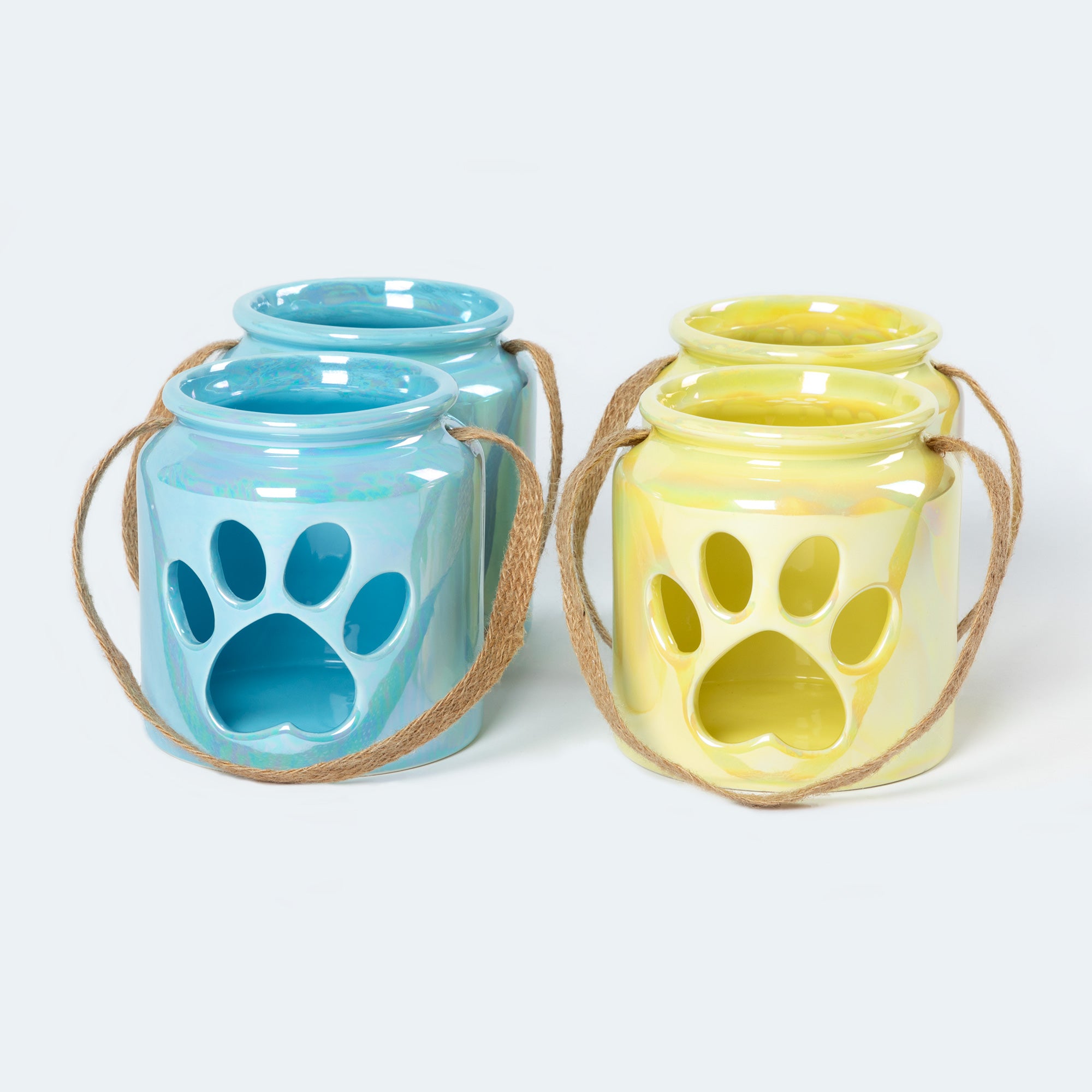 Heart Paw Candle Holder - Set Of 2 - Cream