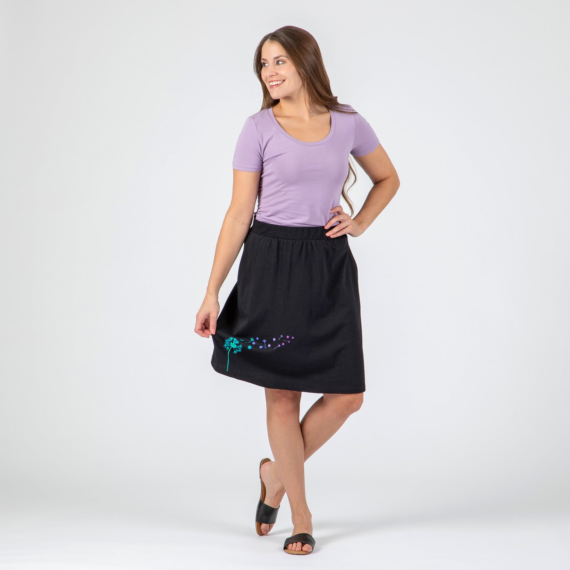 Dandelion Paw Print A-Line Skirt - XL