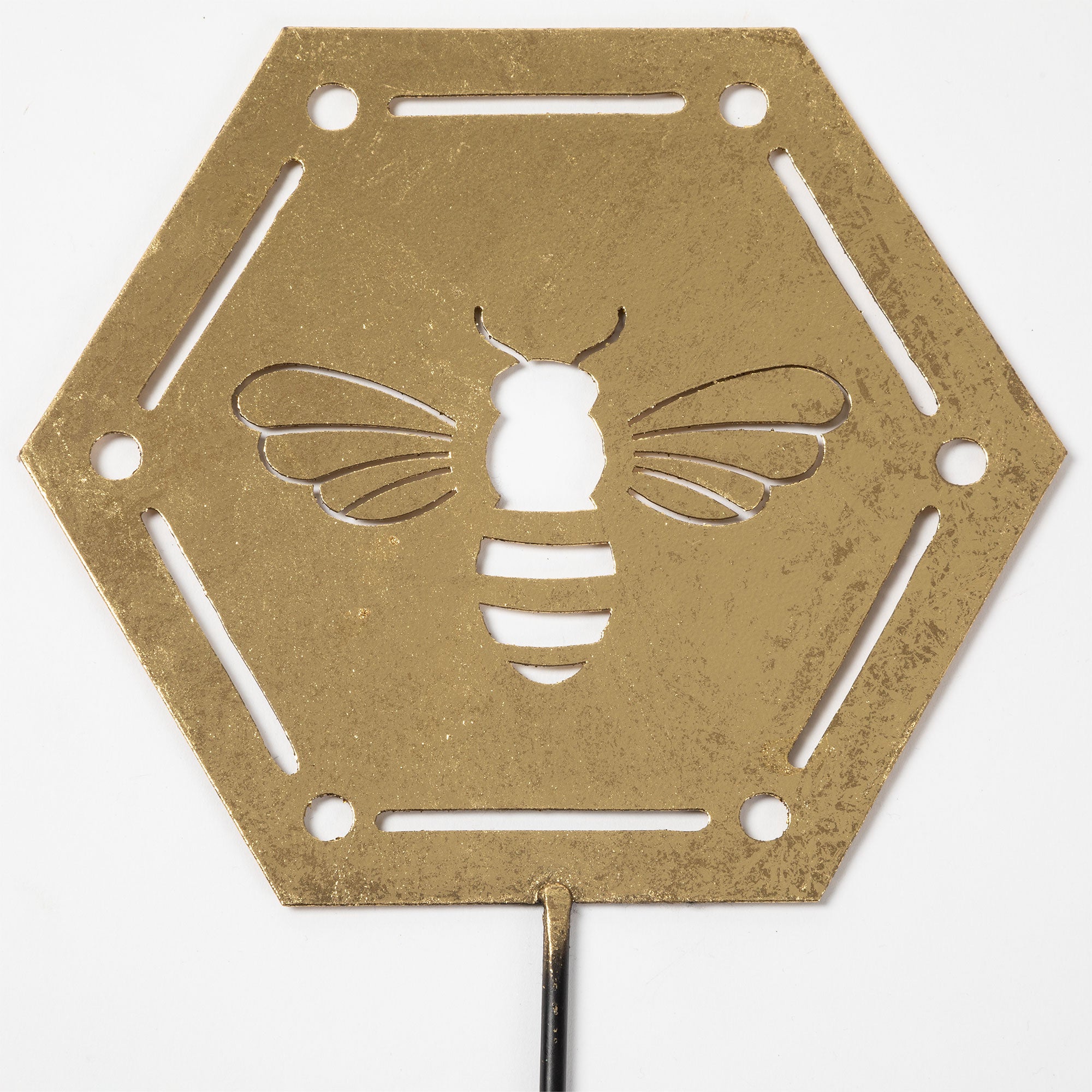 Bees & Honeycomb Gold Laser Cut Garden Stake - Bee