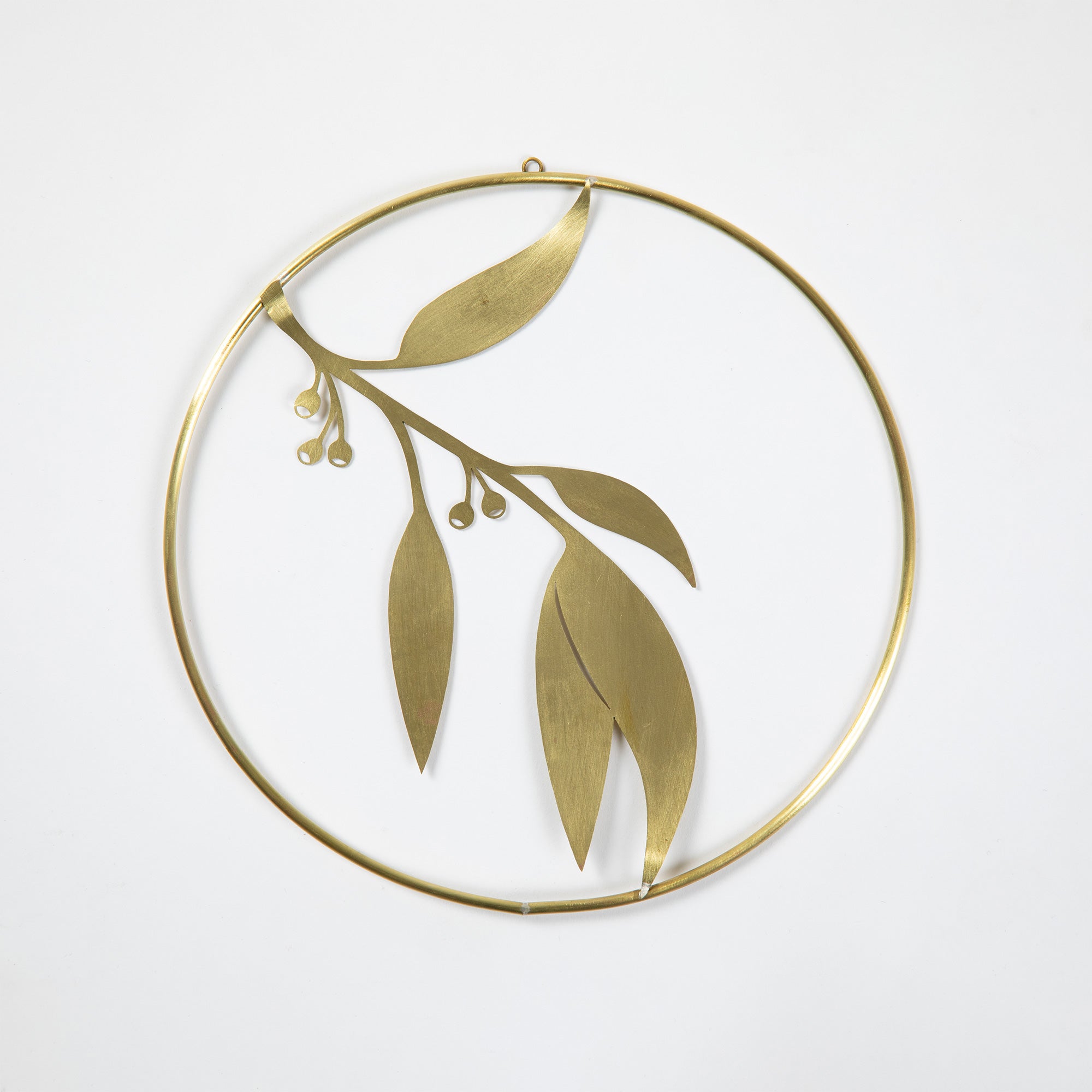 Hand Crafted Leaves Metal Wall Decor - Eucalyptus Branch