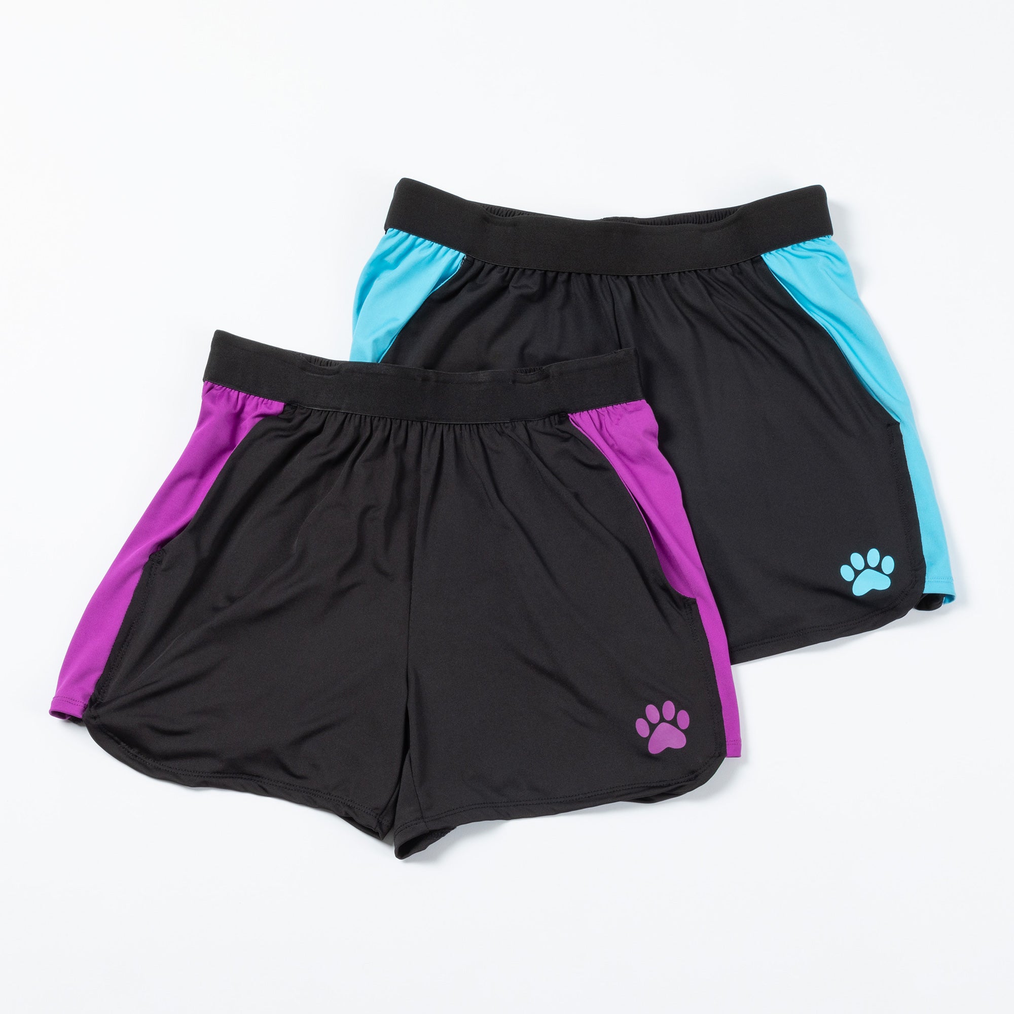 Quick Dry Paw Print Shorts - Purple - 3X