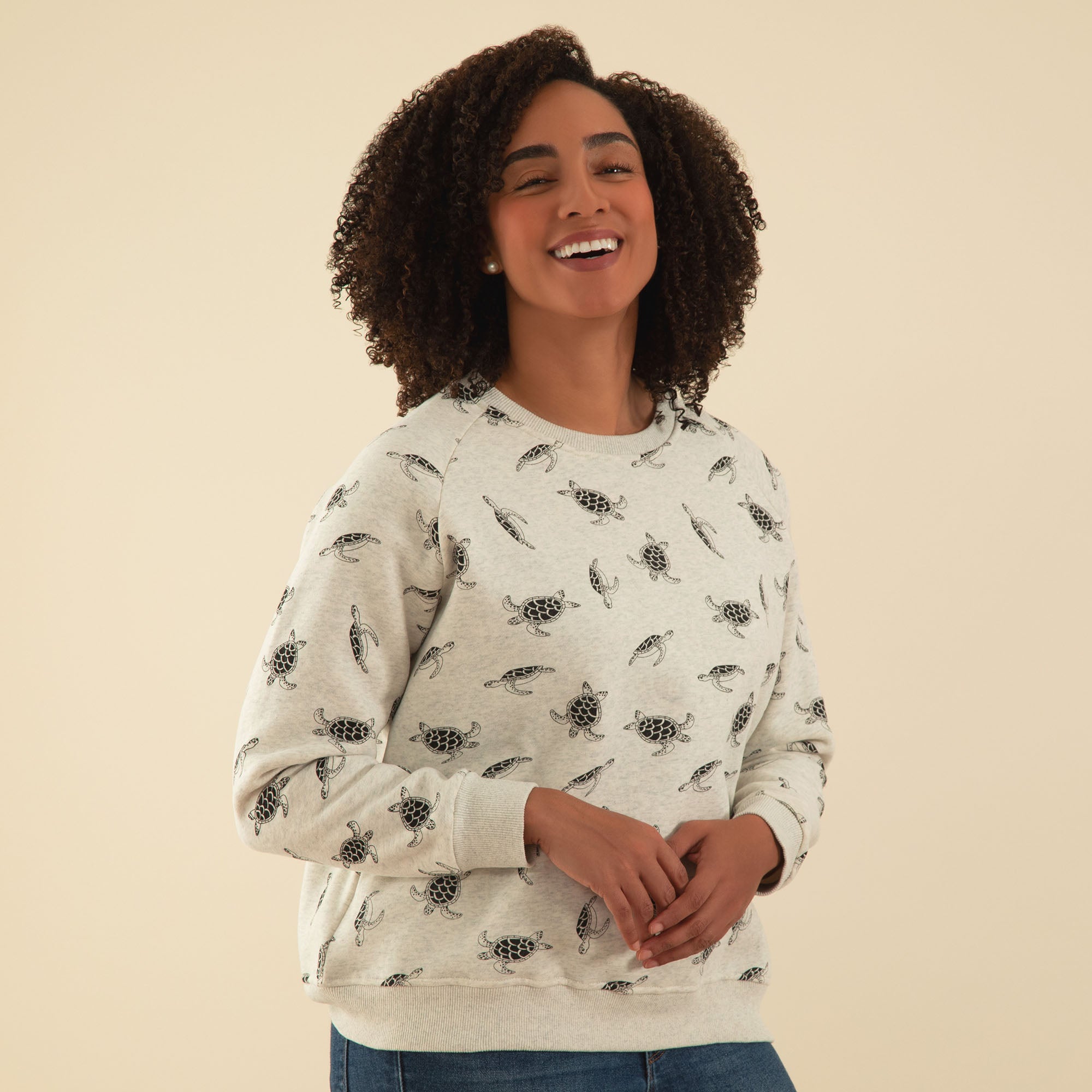 Turtle Fun Crew Neck Sweatshirt - S