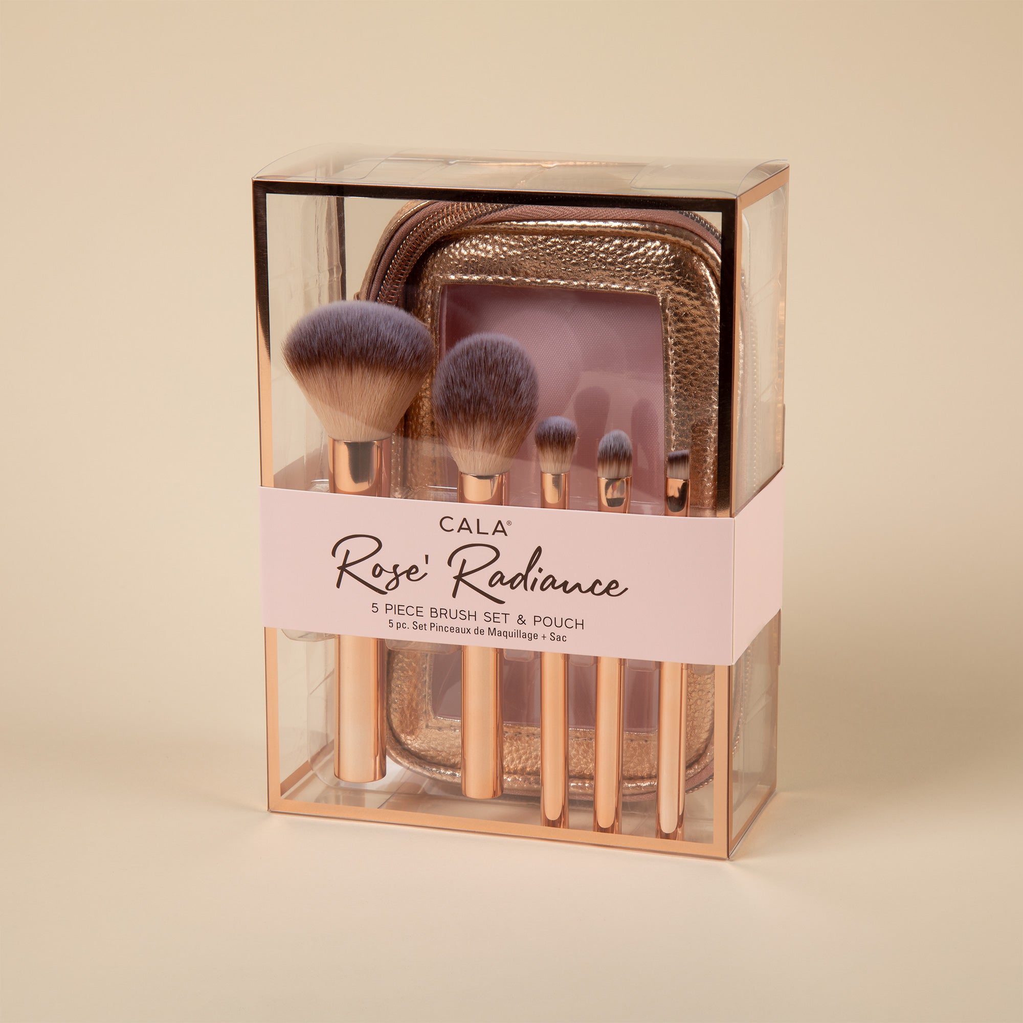 Cala® Rose Radiance Make Up Face & Eye Brush Set
