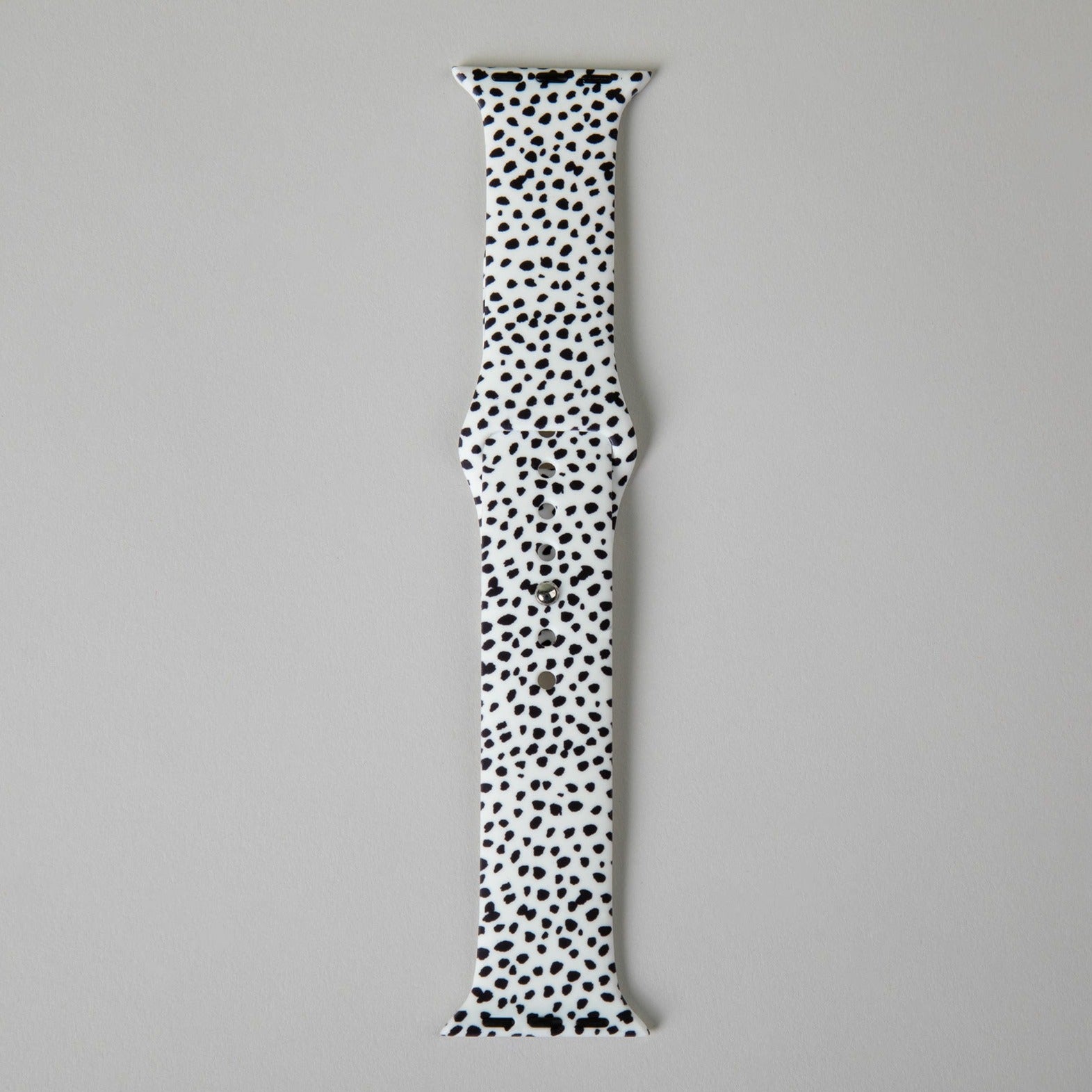 Patterned Silicone Apple Watch Band 38mm/40mm 42mm/44mm - Black & White Dalmatian - 38mm/40mm