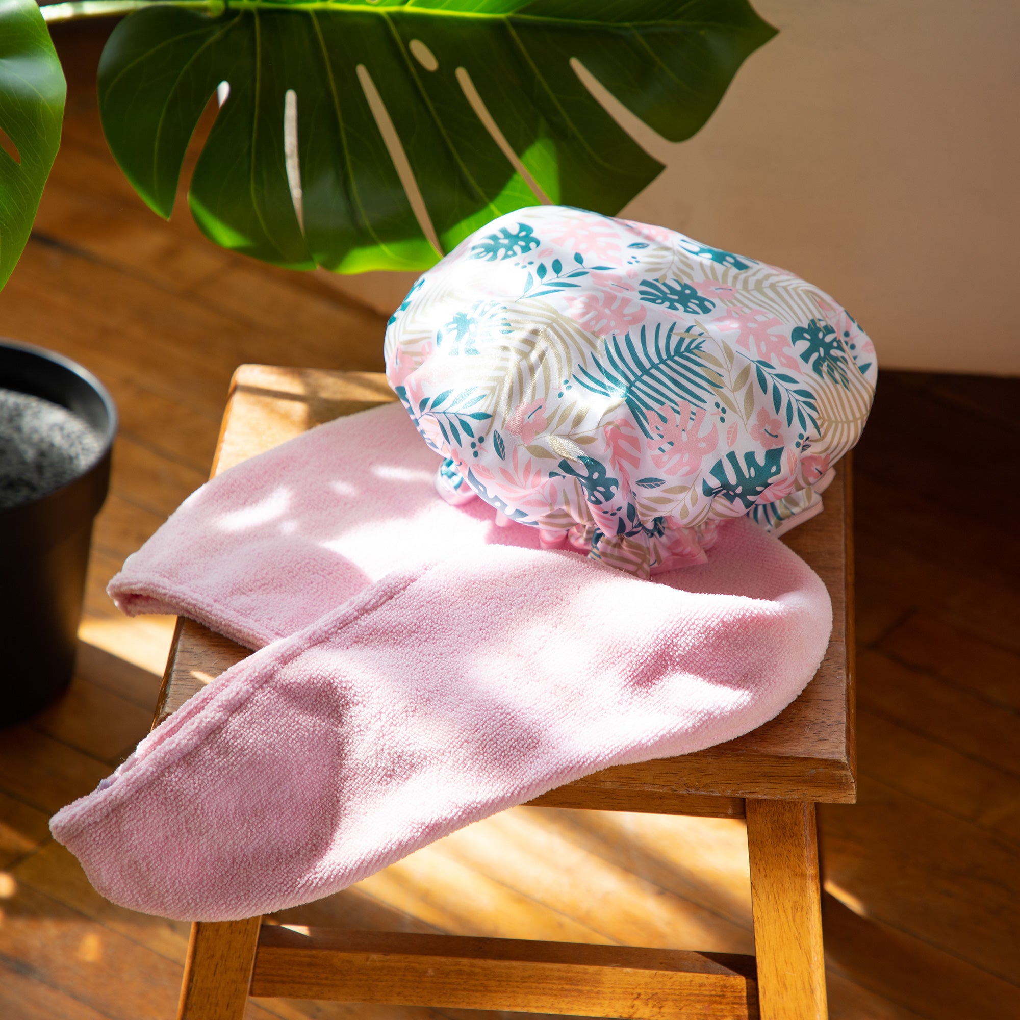 Cala® Shower Cap & Hair Turban Set - Pink