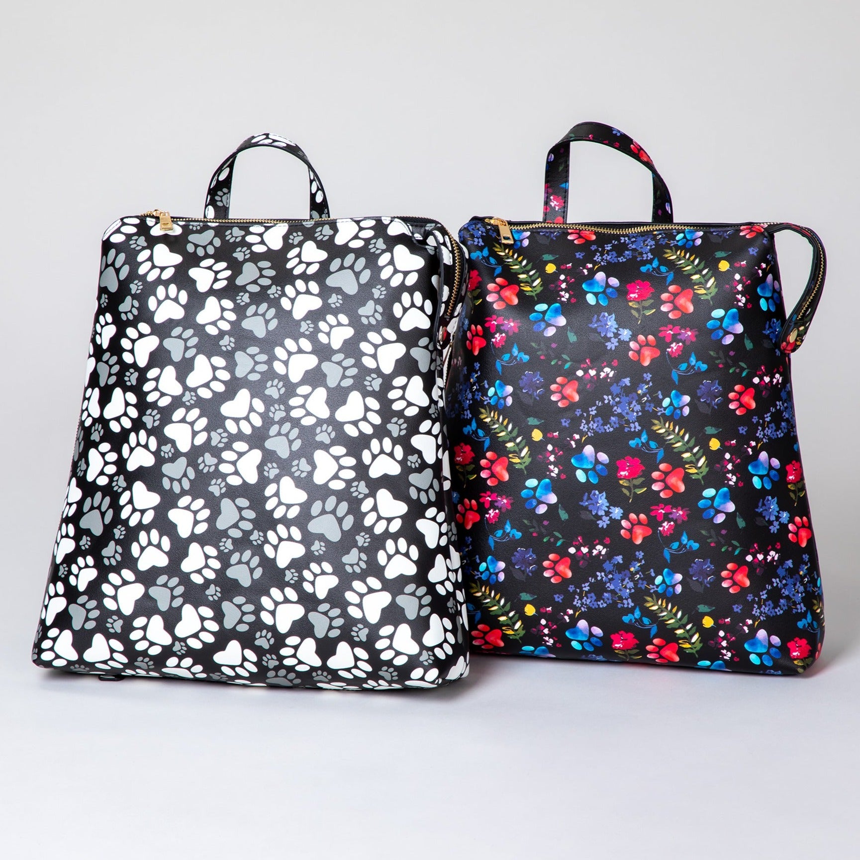 Paw Prints Galore Backpack - Flower Garden Paws