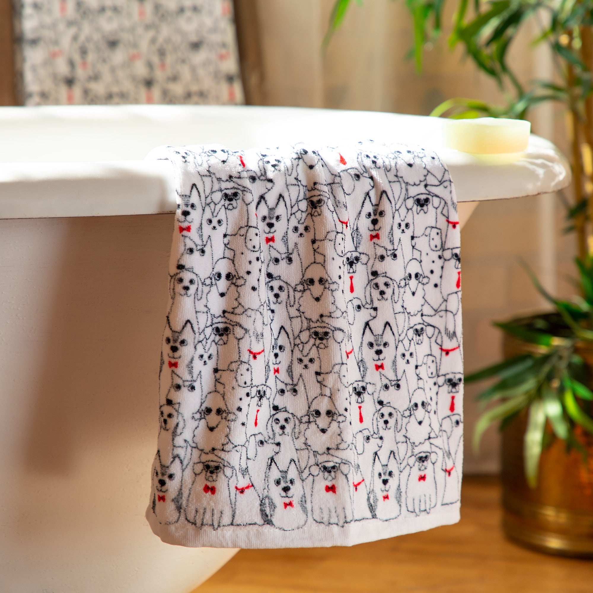 Posh Pets Bathroom Hand Towel - Set Of 2 - Dog