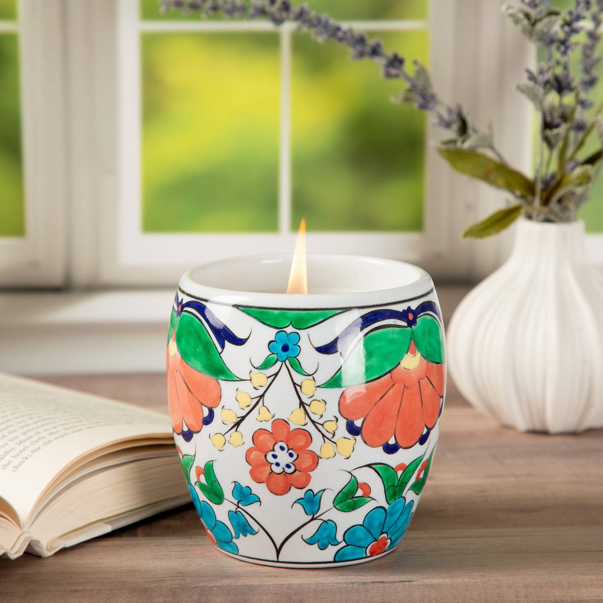 Ceramic Artisan Hand-Poured Candle - Samoon - Peony