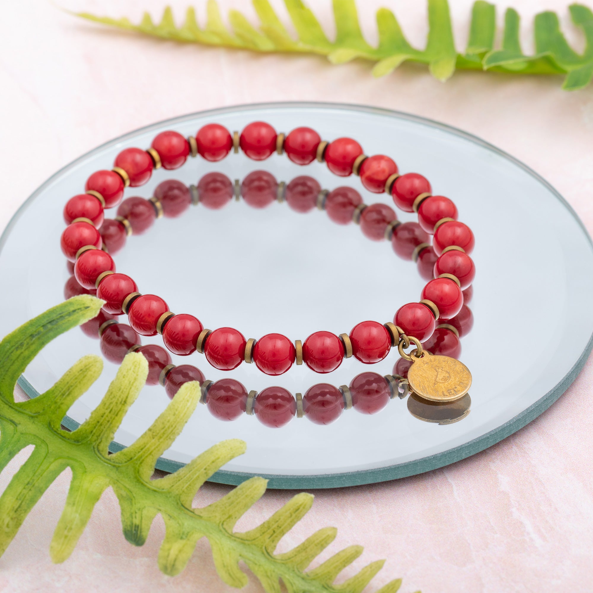 Iraqi Chunky Beads Bracelet - Red