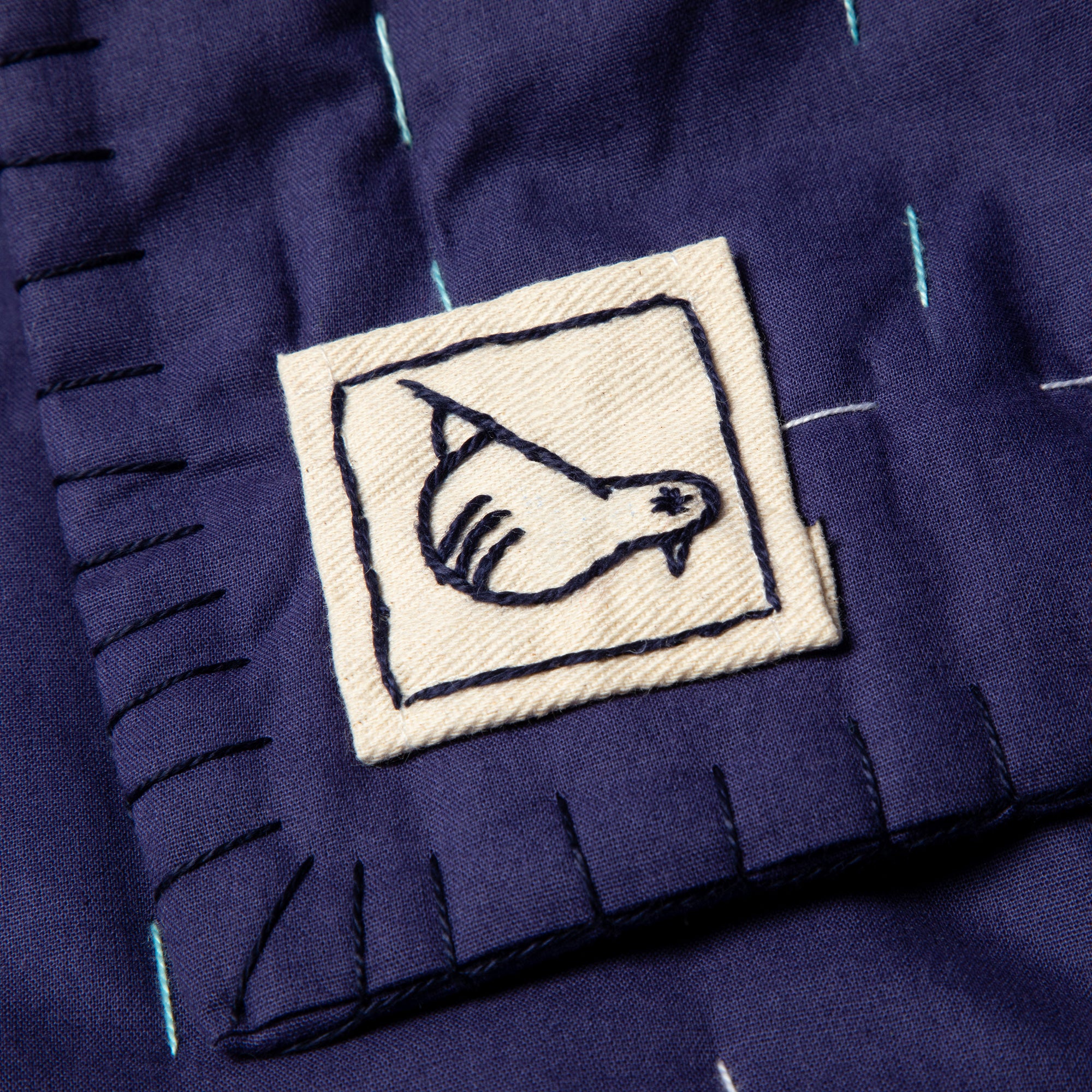 Iraqi Hand Stitched Quilt - Navy Blue