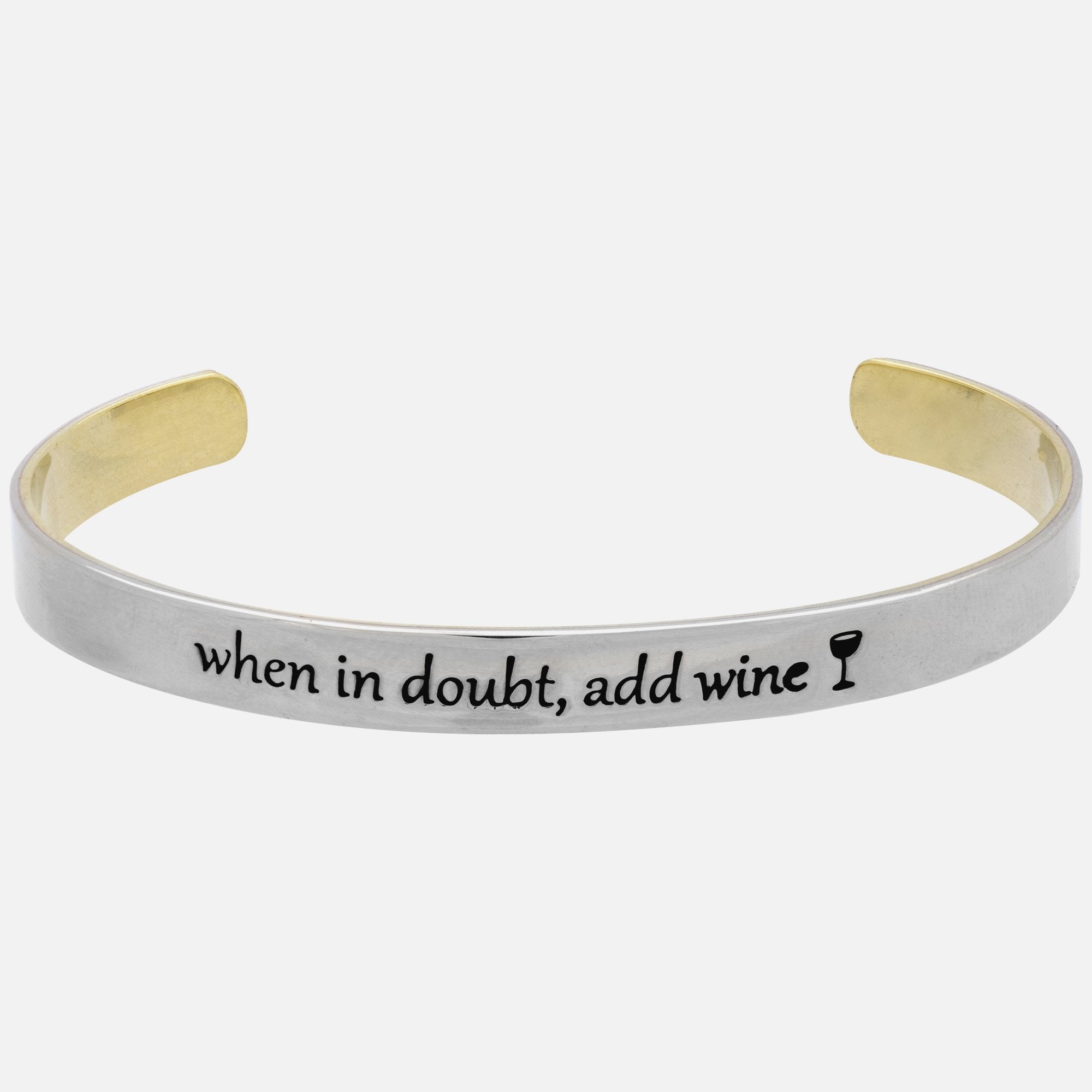 When In Doubt Add Wine Mixed Metals Cuff Bracelet
