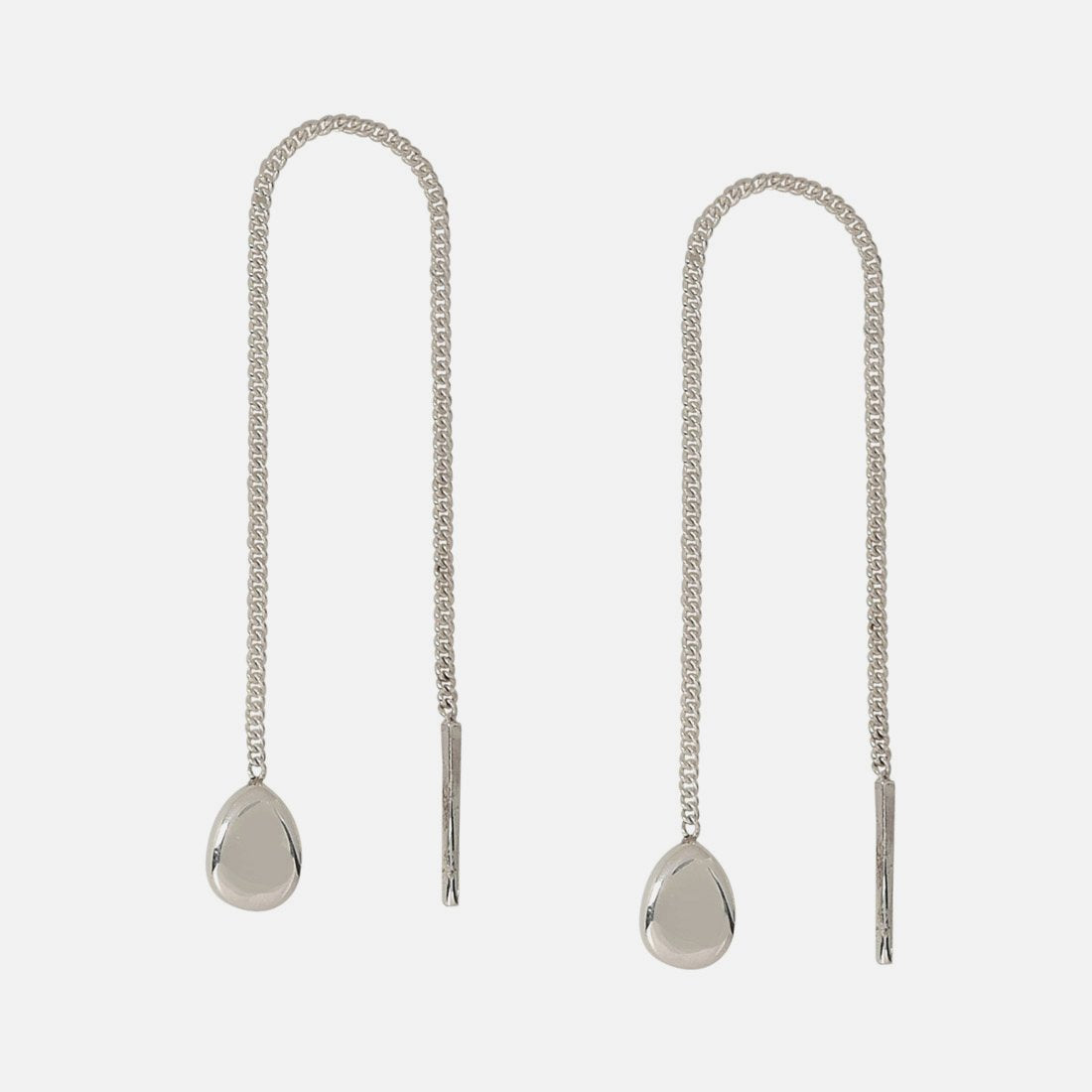 Balanced Sterling Silver Long Earrings - Chain
