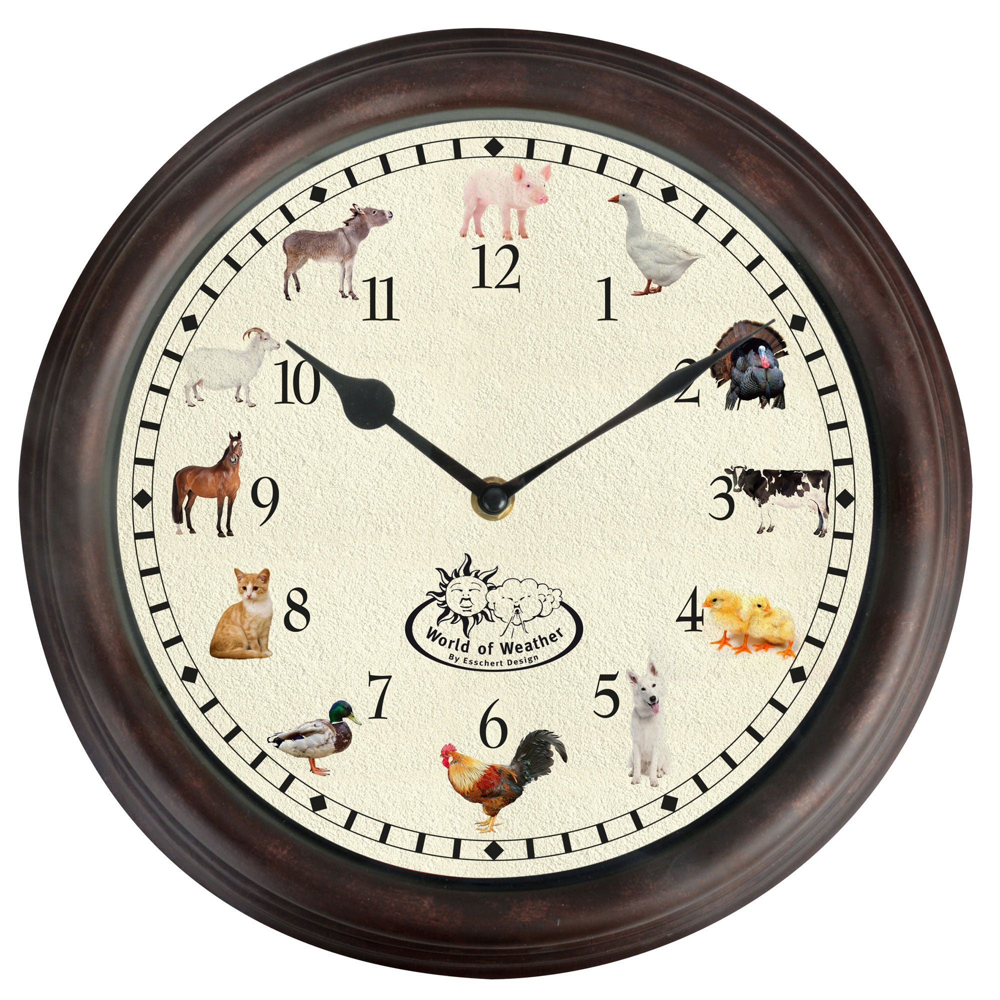 Esschert Design Farm Animal Sounds Clock