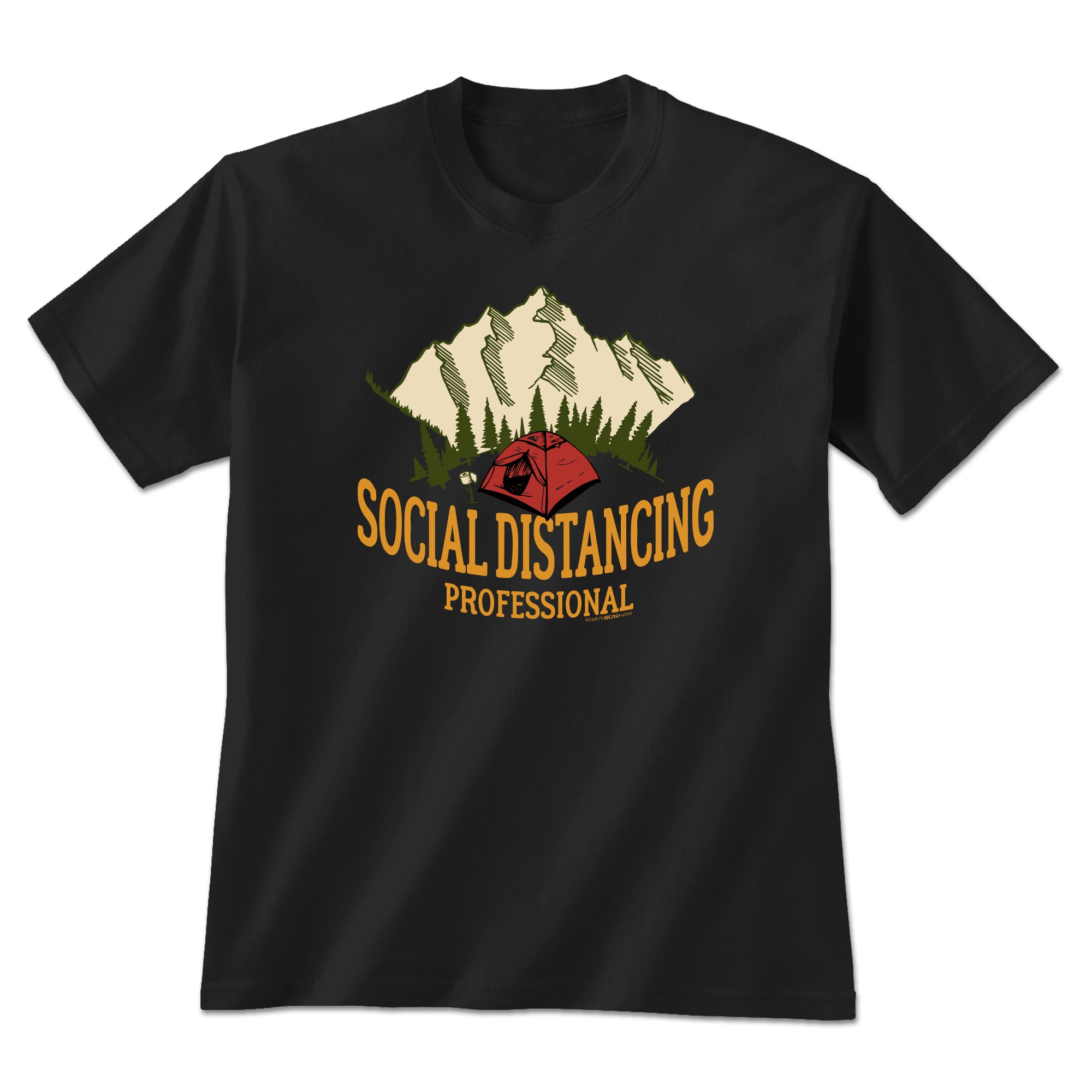 Social Distancing Professional T-Shirt - Black - Small