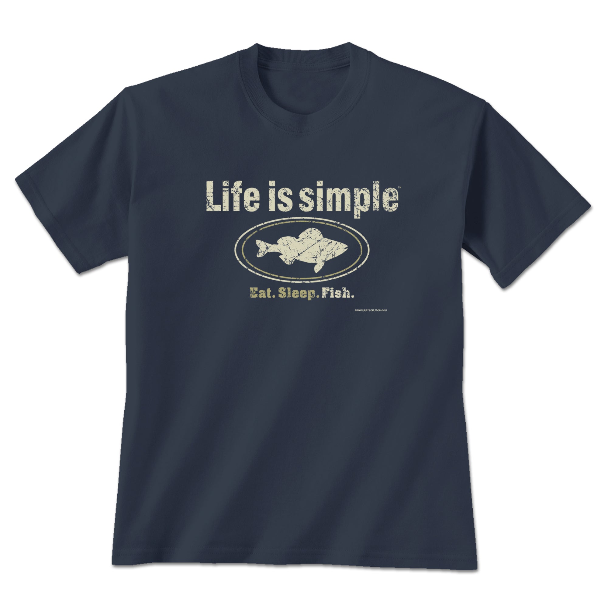 Earth Sun Moon Life Is Simple Fish T-Shirt - Small