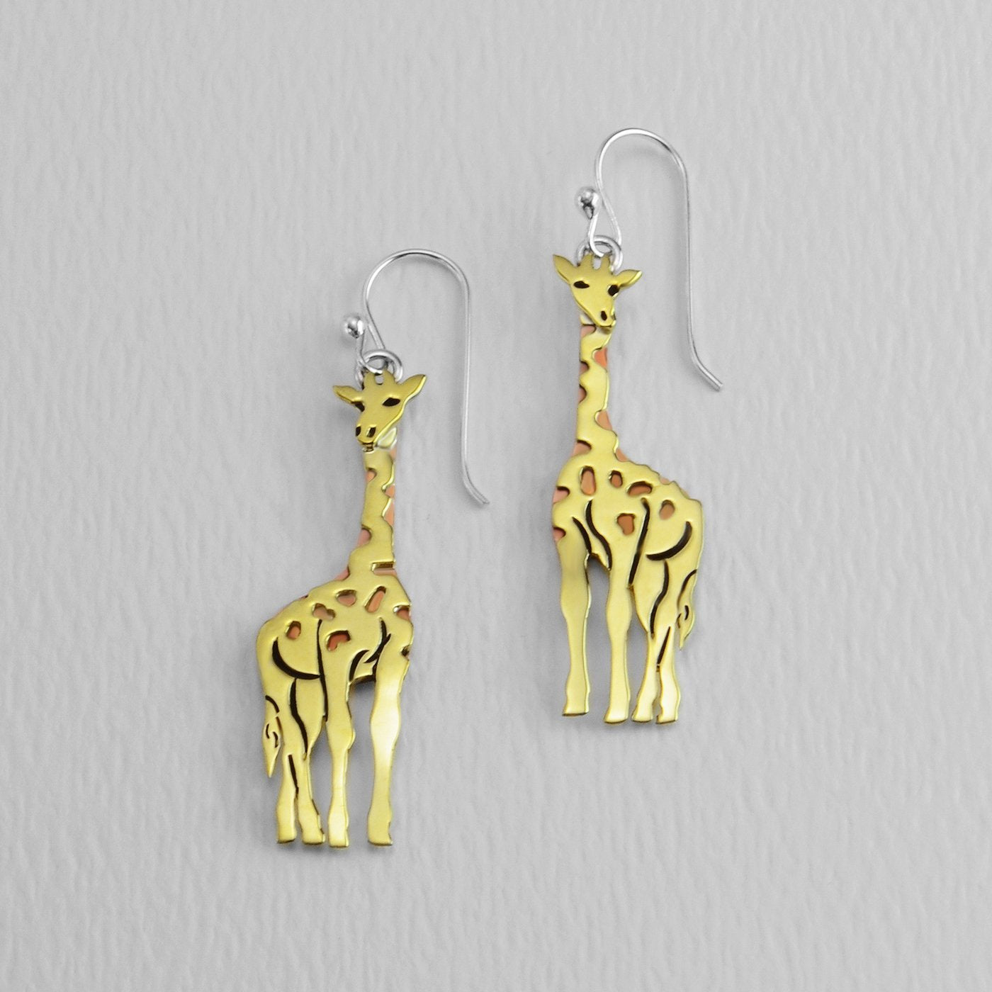 Giraffe Brass & Copper Earrings