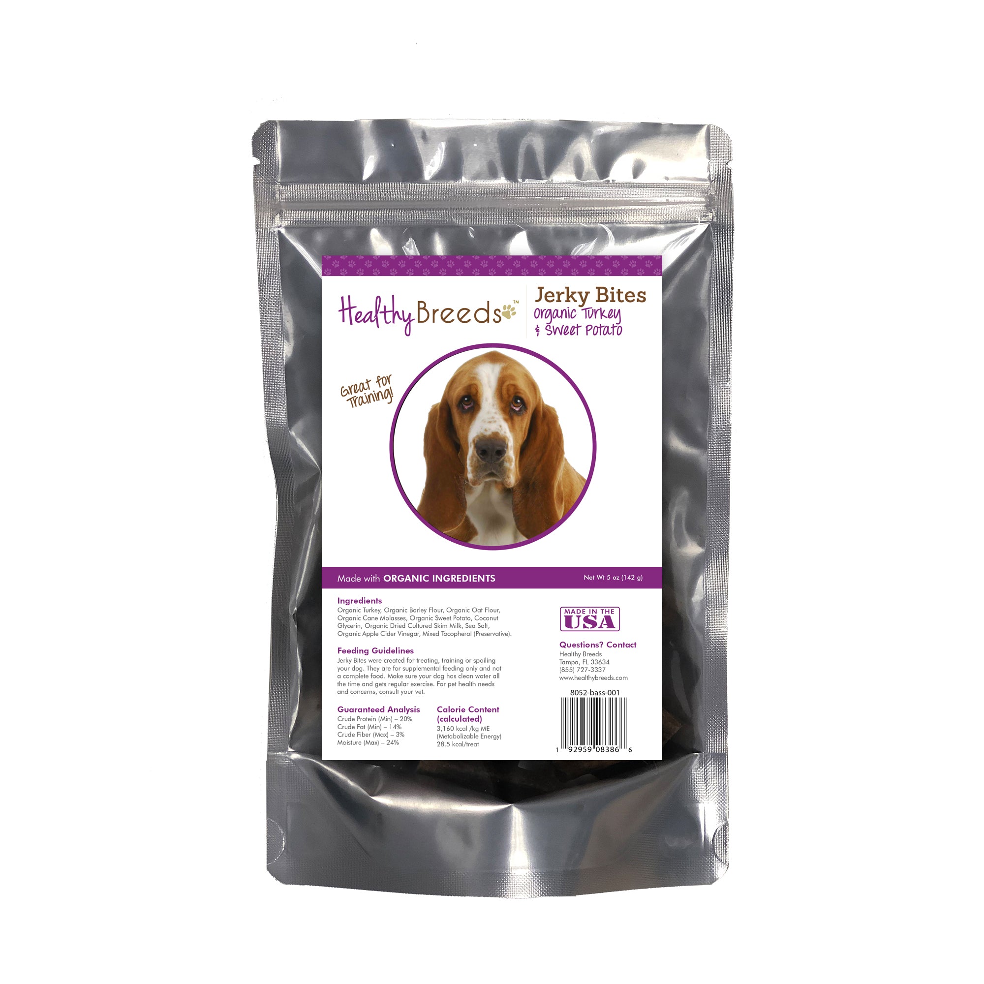 Healthy Breeds Jerky Bites Turkey & Sweet Potato Dog Treats - Basset Hound