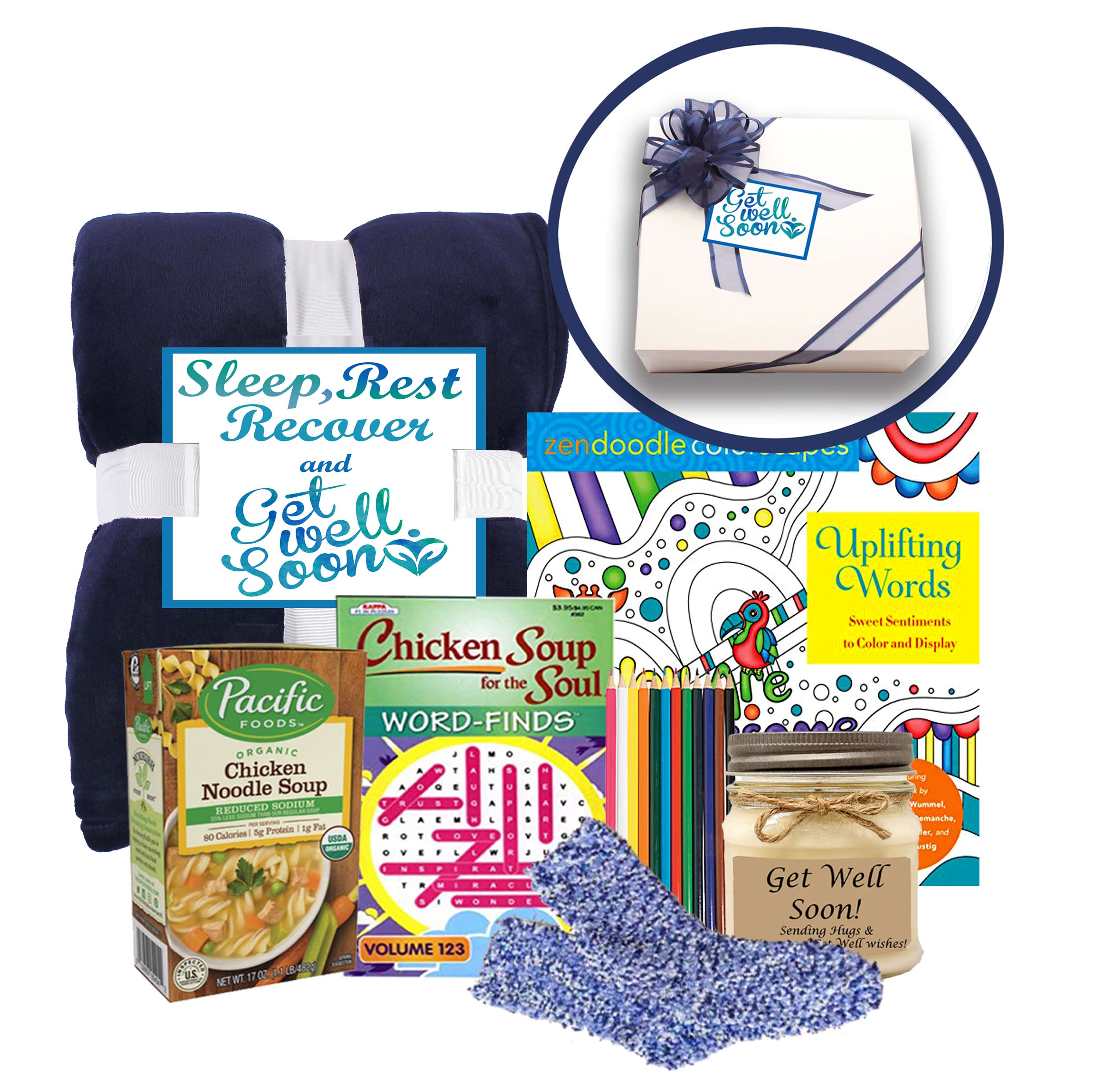 Sleep, Rest and Recover" Get Well Gift Basket for Women