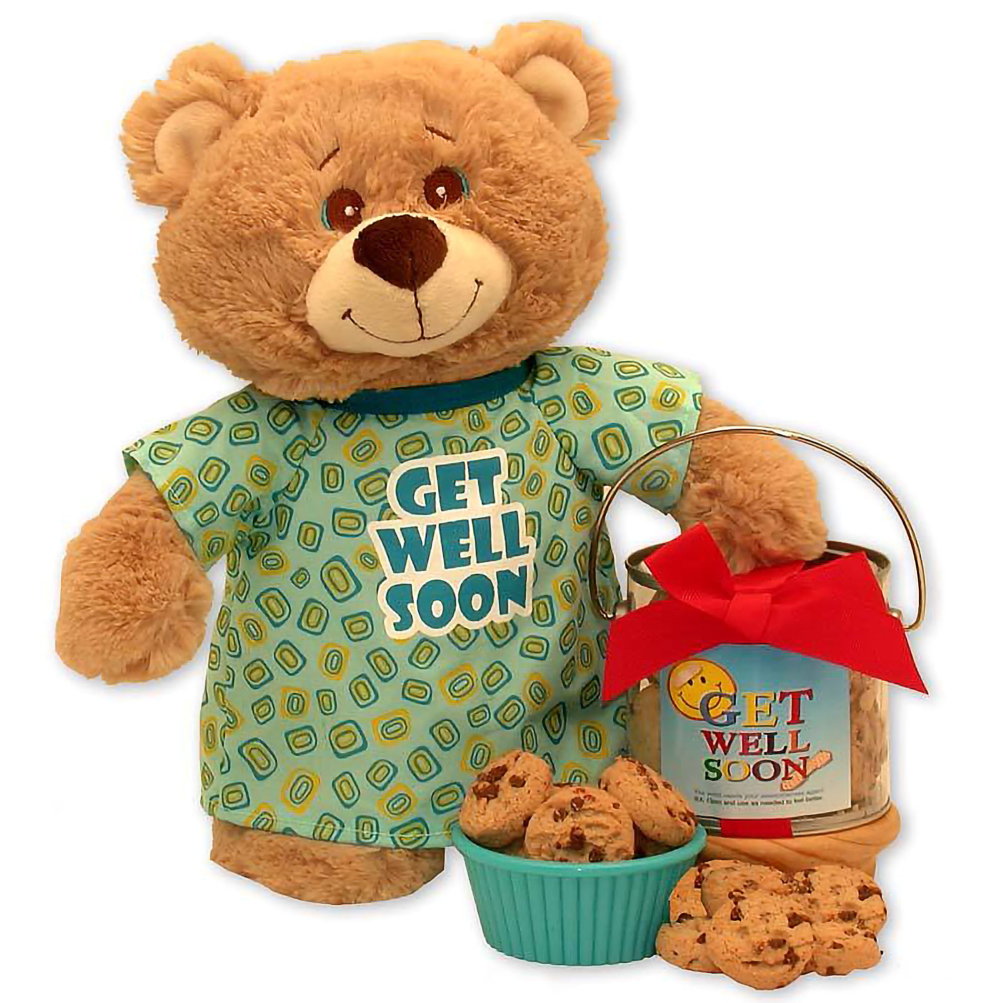 Gift Baskets Get Well Soon Teddy Bear & Cookie Pail