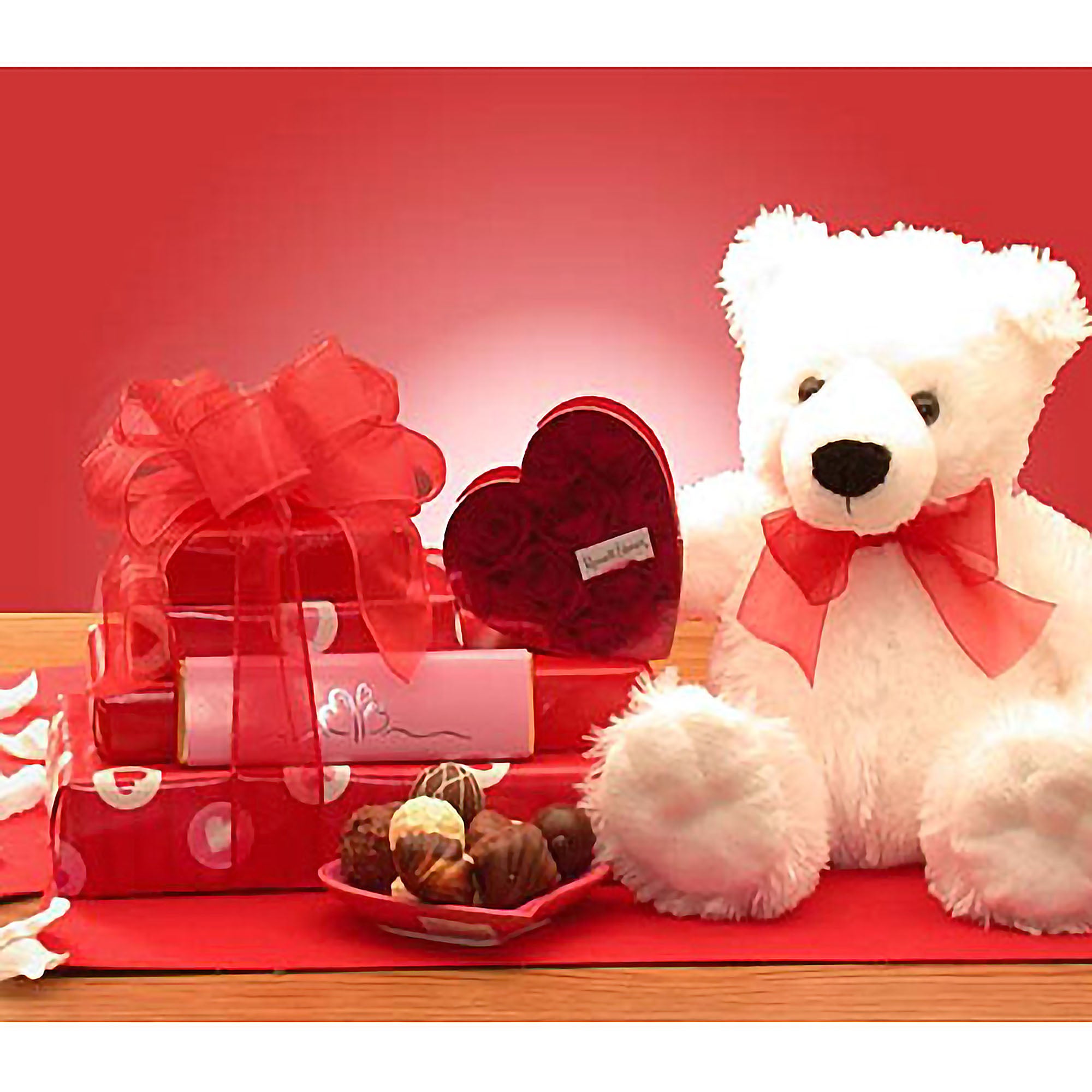Gift Baskets Valentine Teddy Bear & Chocolate Gift Tower