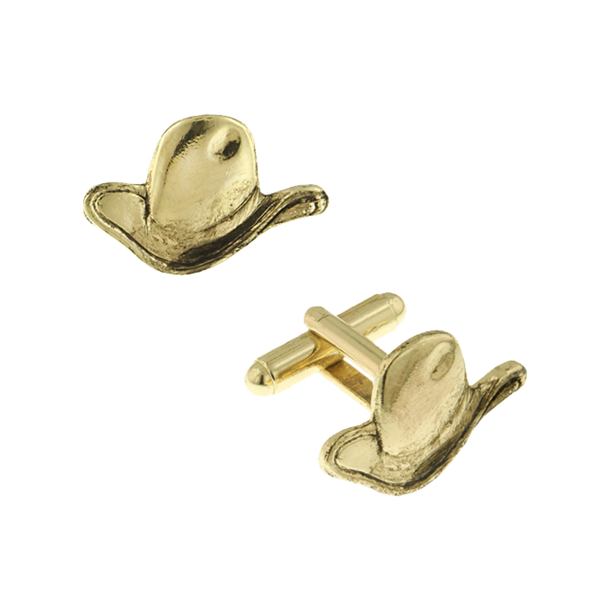 14K Gold Dipped Cowboy Hat Cufflinks