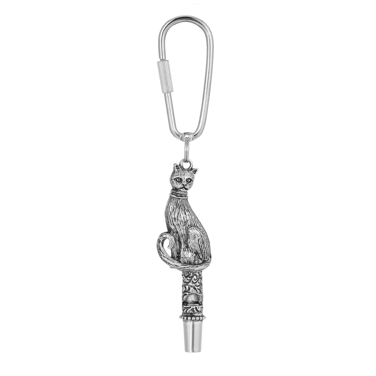 Pewter Cat Whistle Key Fob