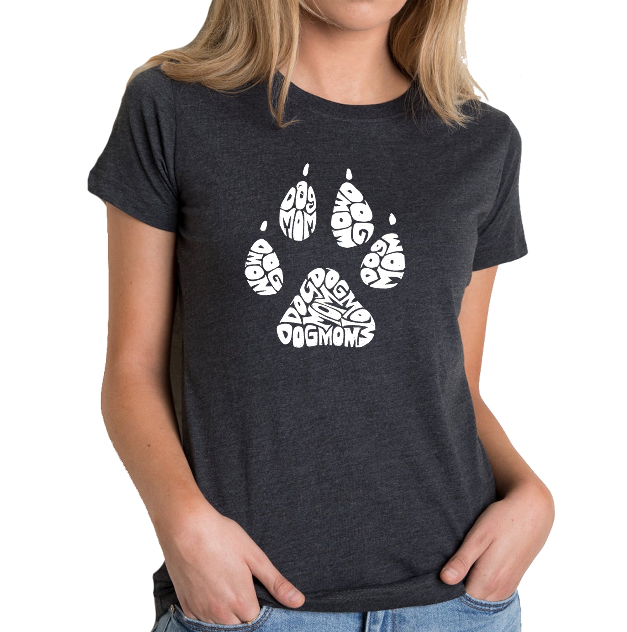 Dog Mom - Women's Premium Blend Word Art T-Shirt - Navy - Medium