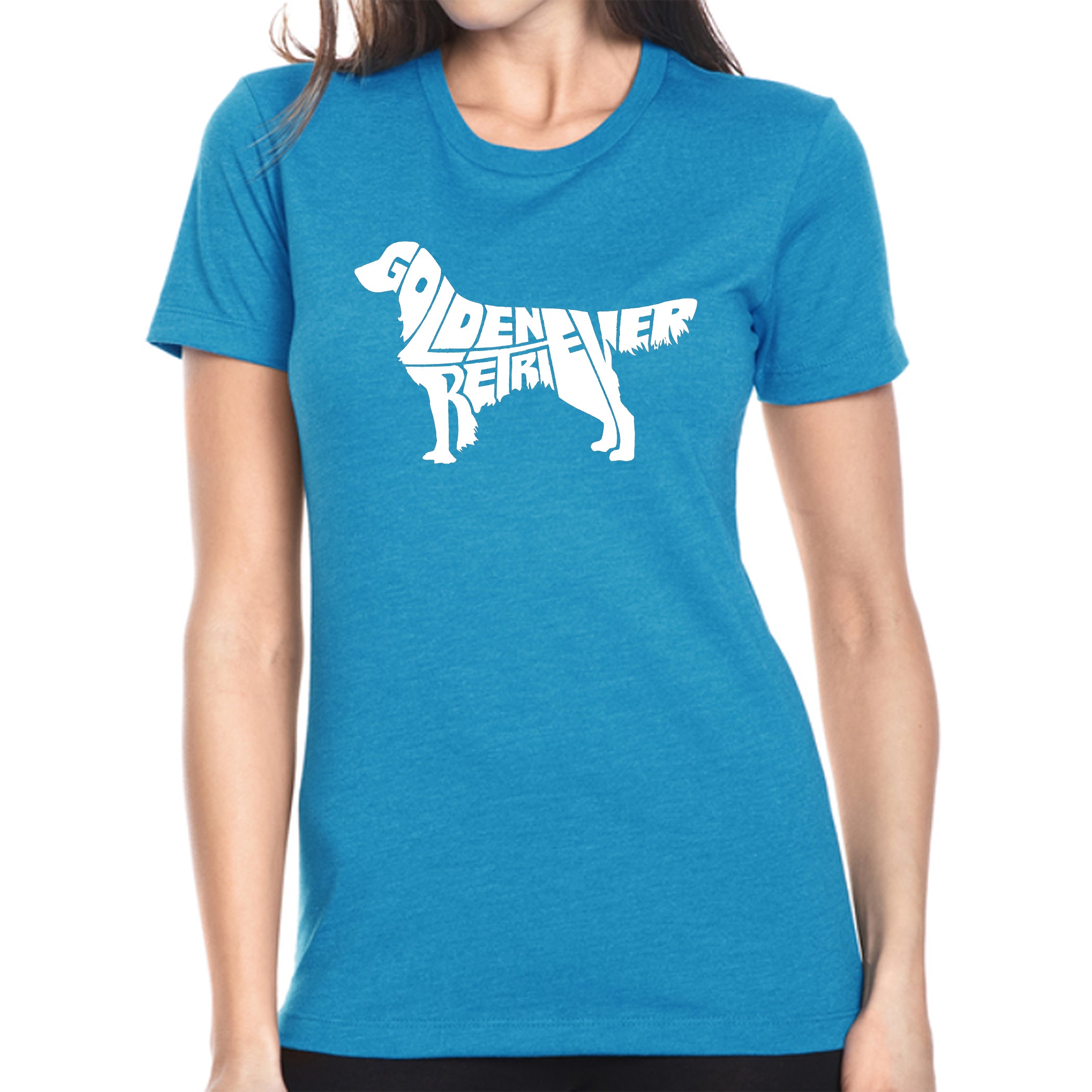 Golden Retriever - Women's Premium Blend Word Art T-Shirt - Turquoise - Medium
