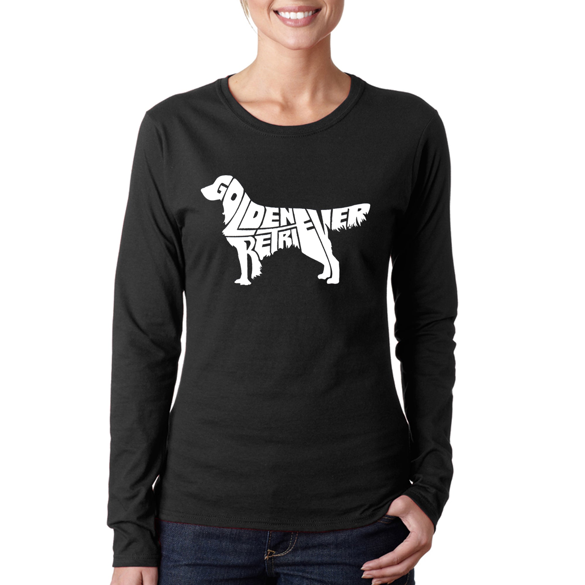 Golden Retriever - Women's Word Art Long Sleeve T-Shirt - Black - X-Large