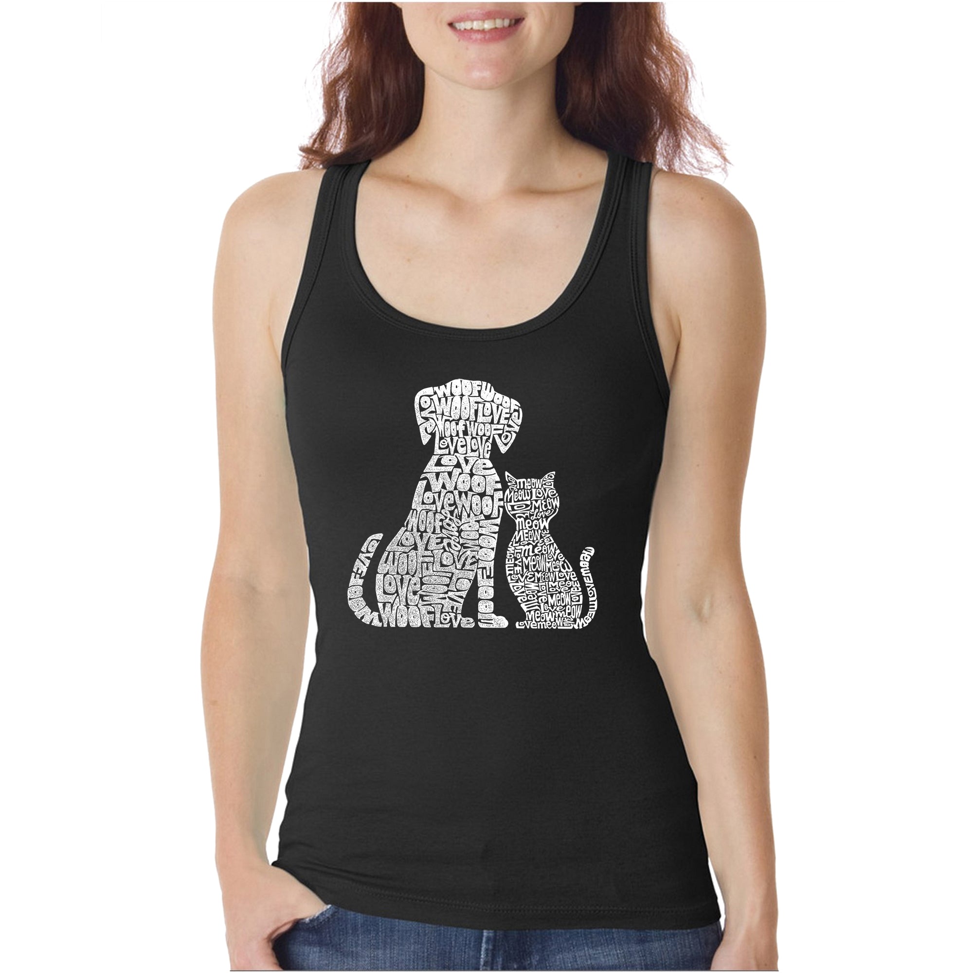Dogs And Cats - Women's Word Art Tank Top - Large