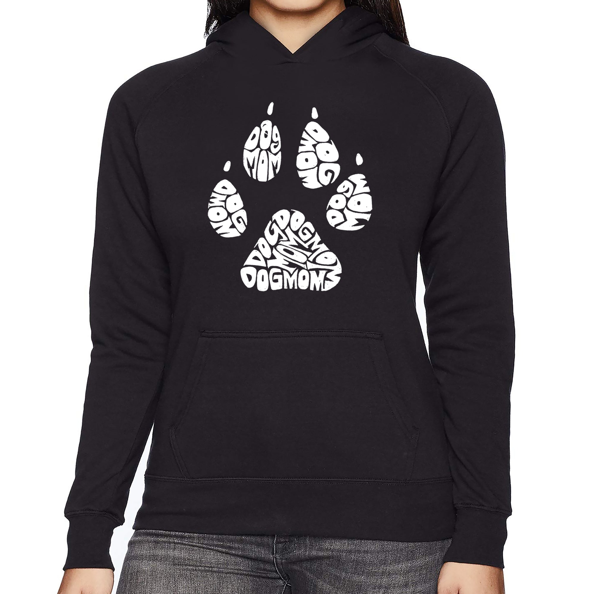 Dog Mom - Women's Word Art Hooded Sweatshirt - Black - XXXX-Large