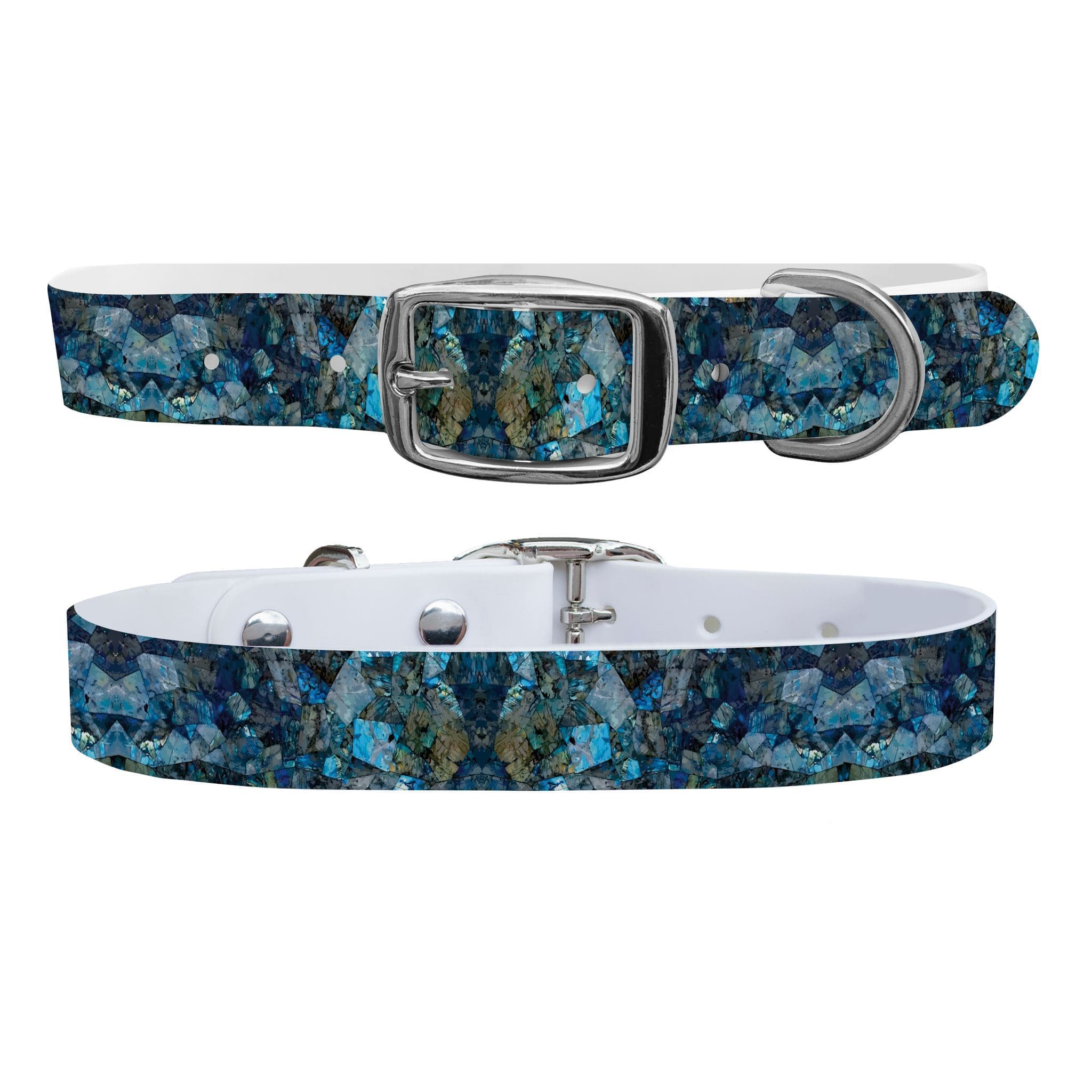 Labradorite Dog Collar With Silver Buckle - Large