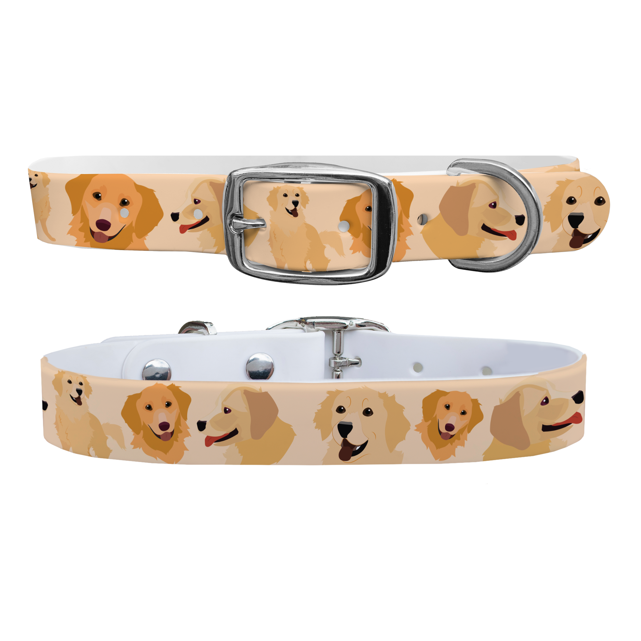 Golden Retriver Collar With Silver Buckle - X-Large