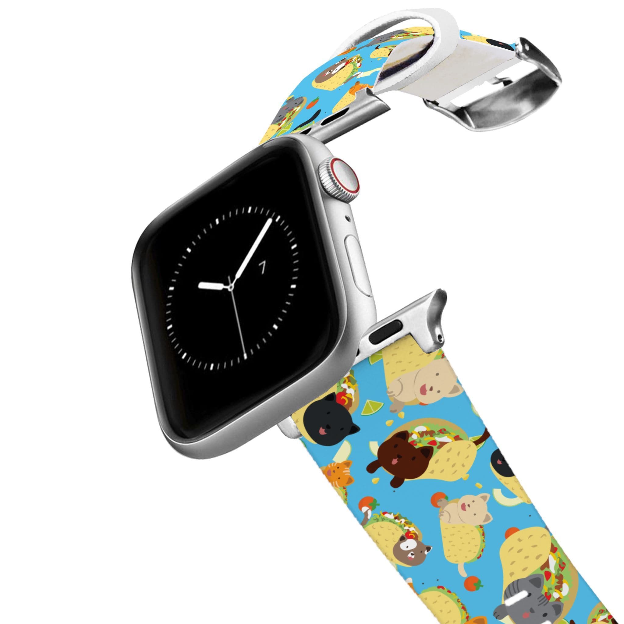Silver Taco Cat Belt Apple Watch Band - 38/40mm