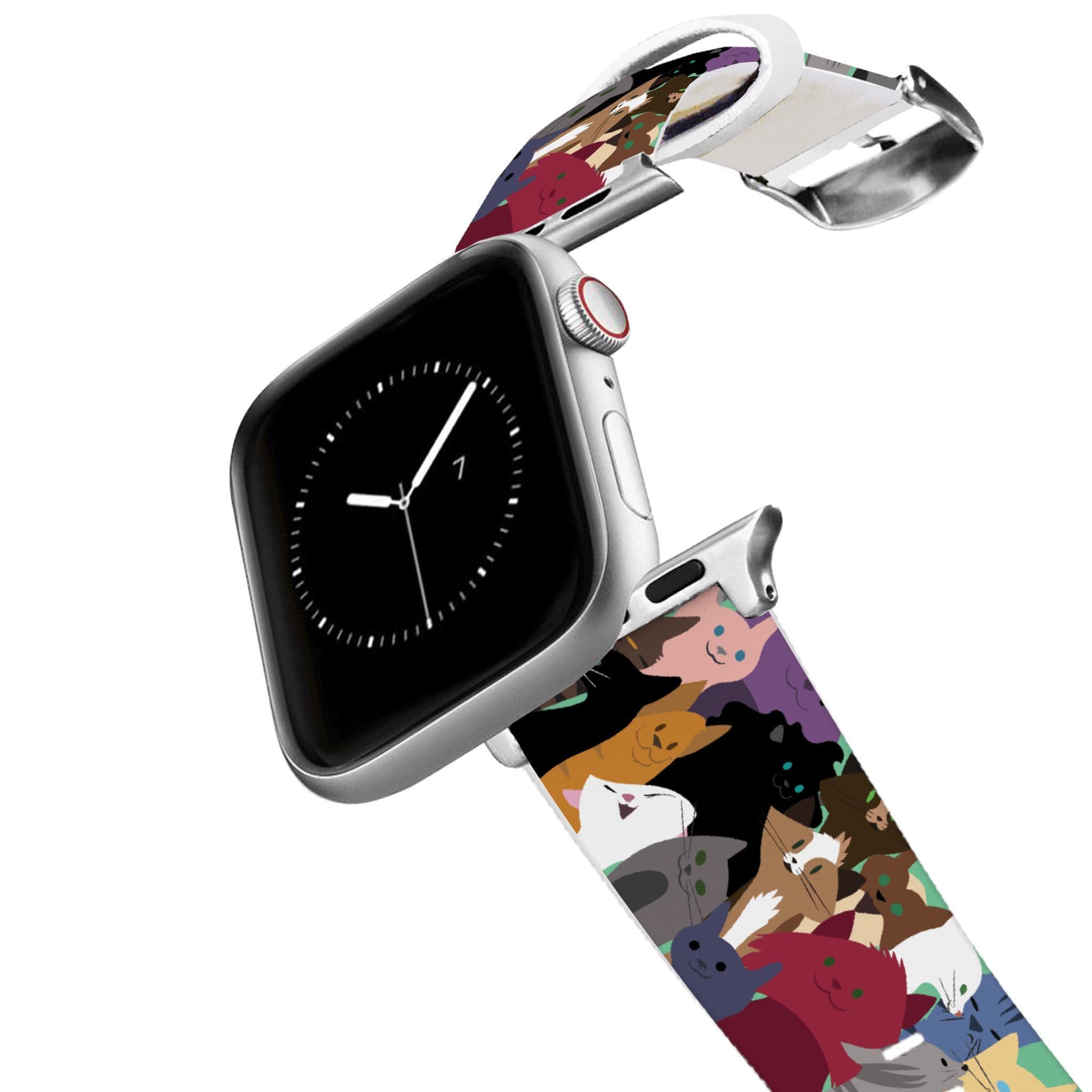 Silver Cat Party Apple Watch Band - 38/40mm