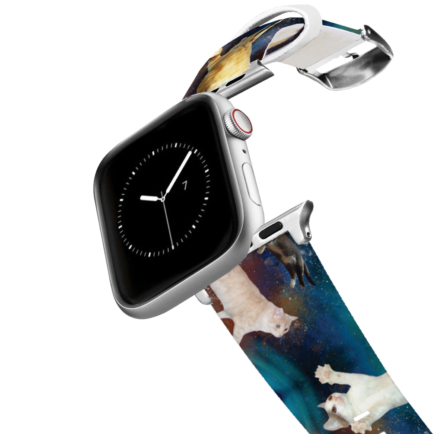 Silver Space Cats Apple Watch Band - 42/44mm