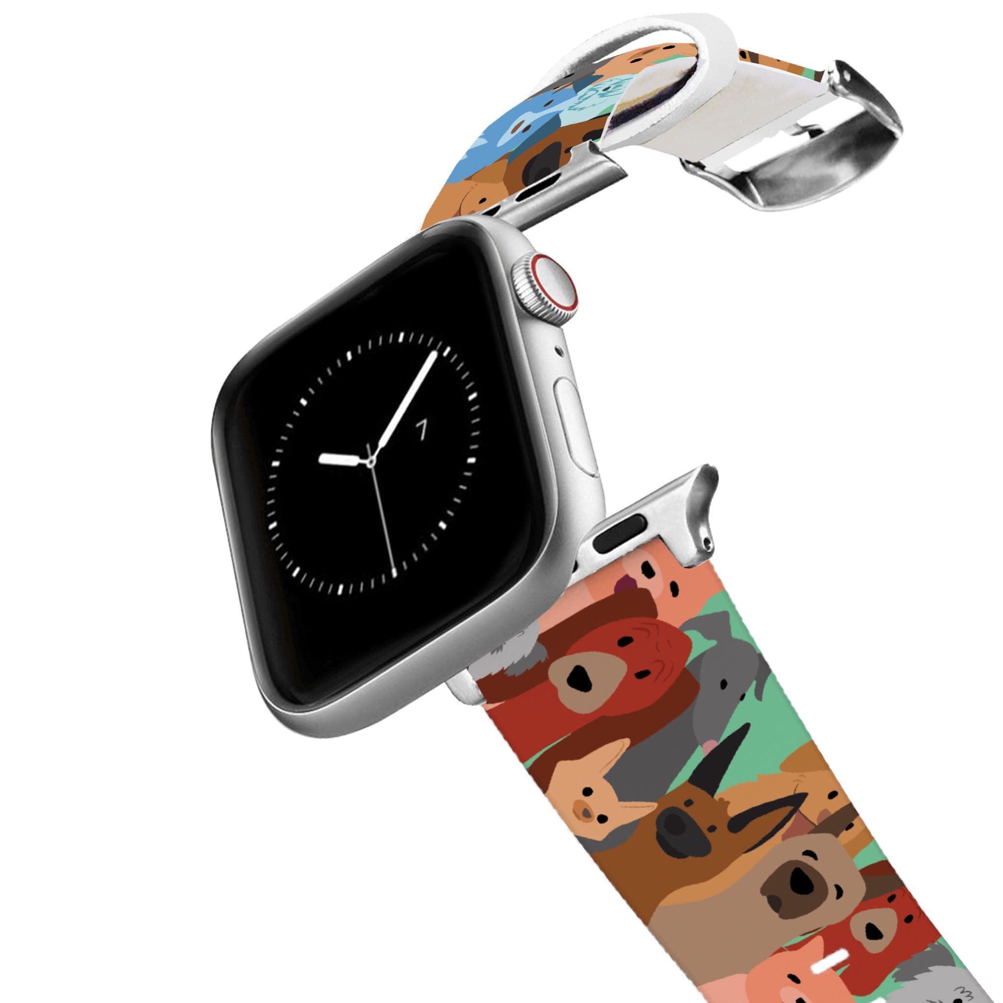 Silver Dog Party Apple Watch Band - 38/40mm