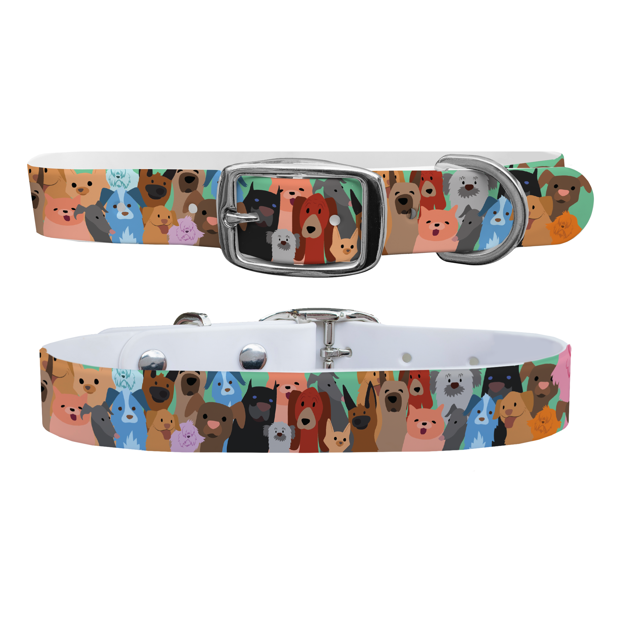 Dog Party Dog Collar With Silver Buckle - Small