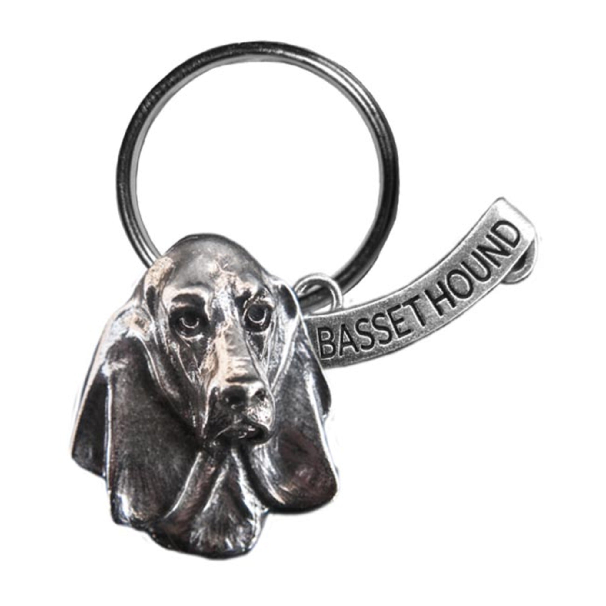 New-Spin Metal Casting Basset Hound Keychain