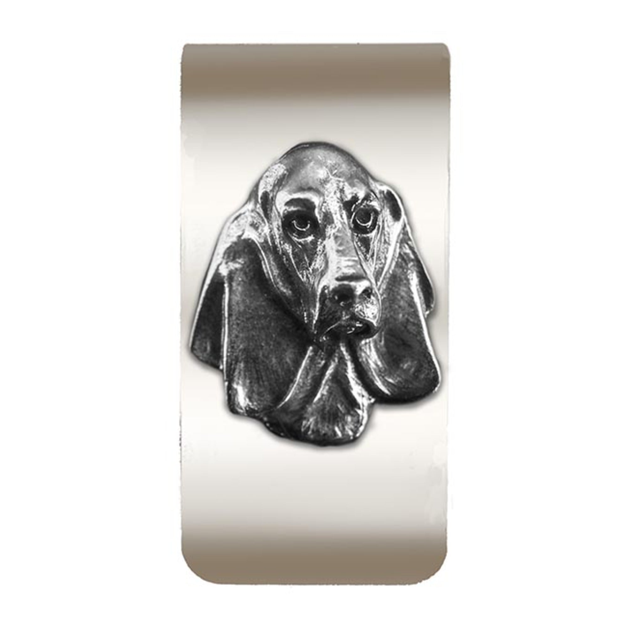 New-Spin Metal Casting Basset Hound Money Clip