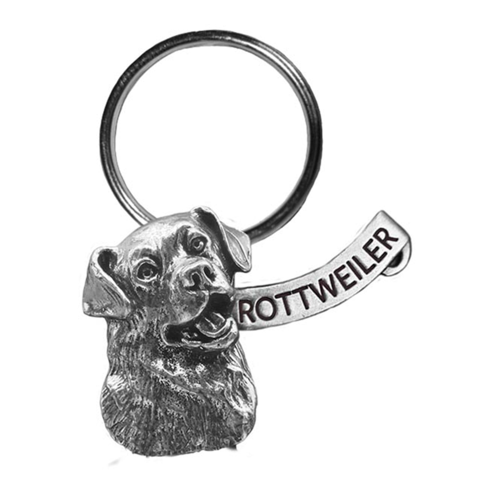 New-Spin Metal Casting Rottweiler Keychain