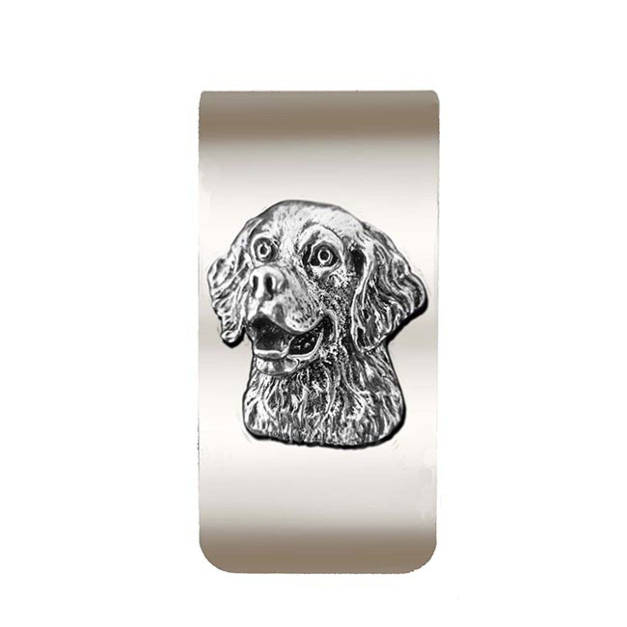 New-Spin Metal Casting Golden Retriever Money Clip