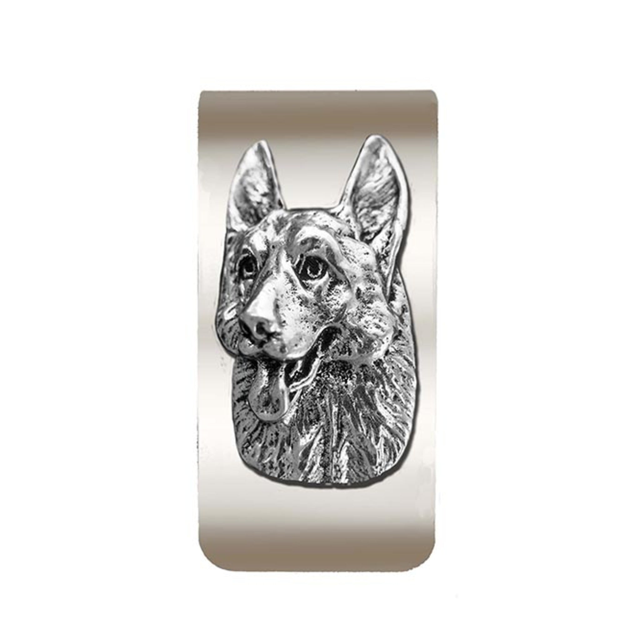 New-Spin Metal Casting German Shepherd Money Clip