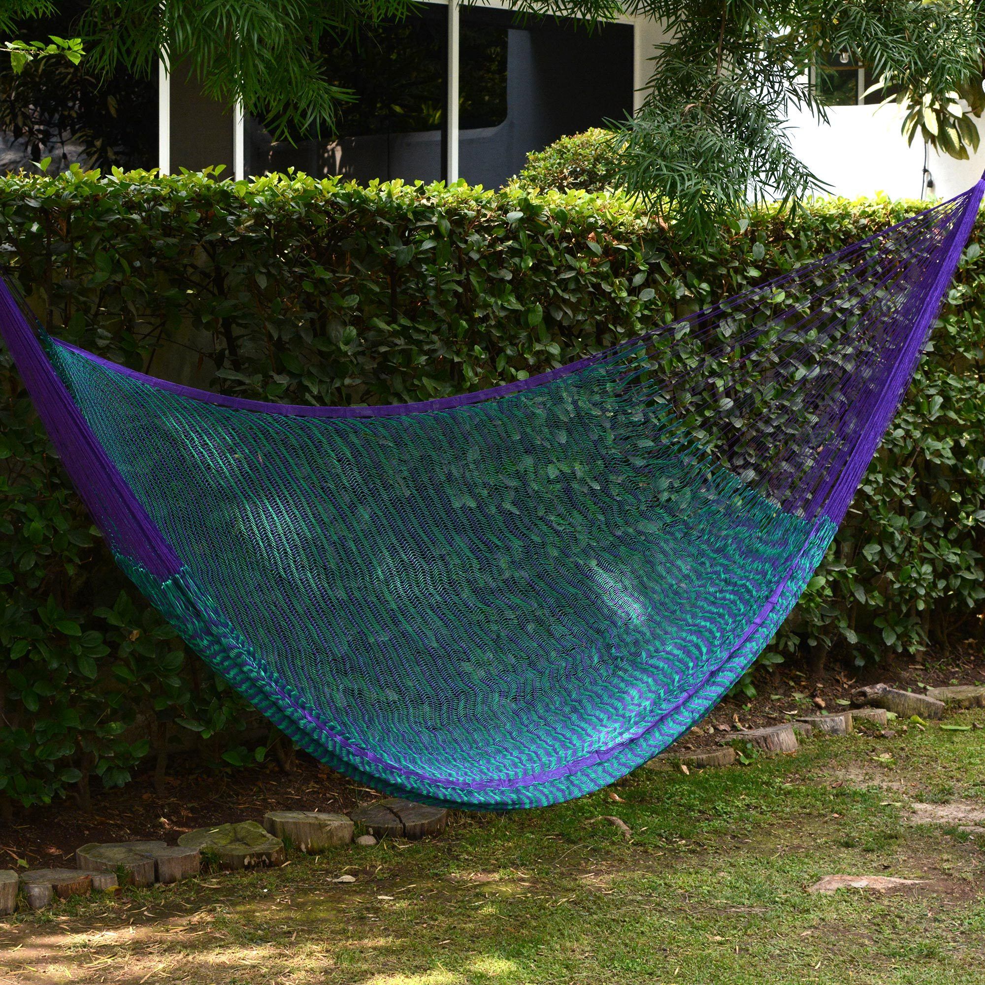 NOVICA Royal Pheasant Hand Woven Rope Mayan 2 Person Hammock