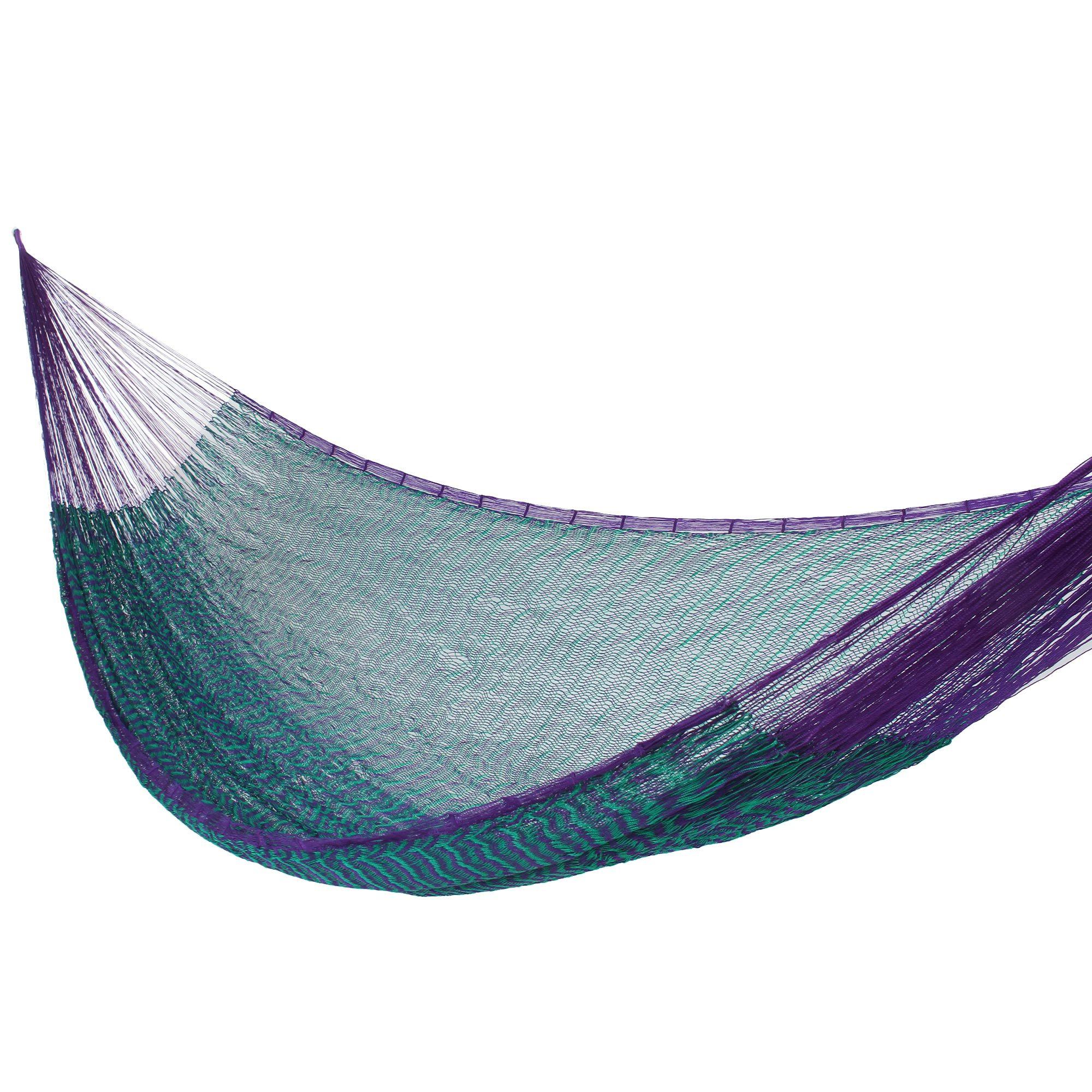 NOVICA Purple & Teal Hand Woven Nylon Hammock